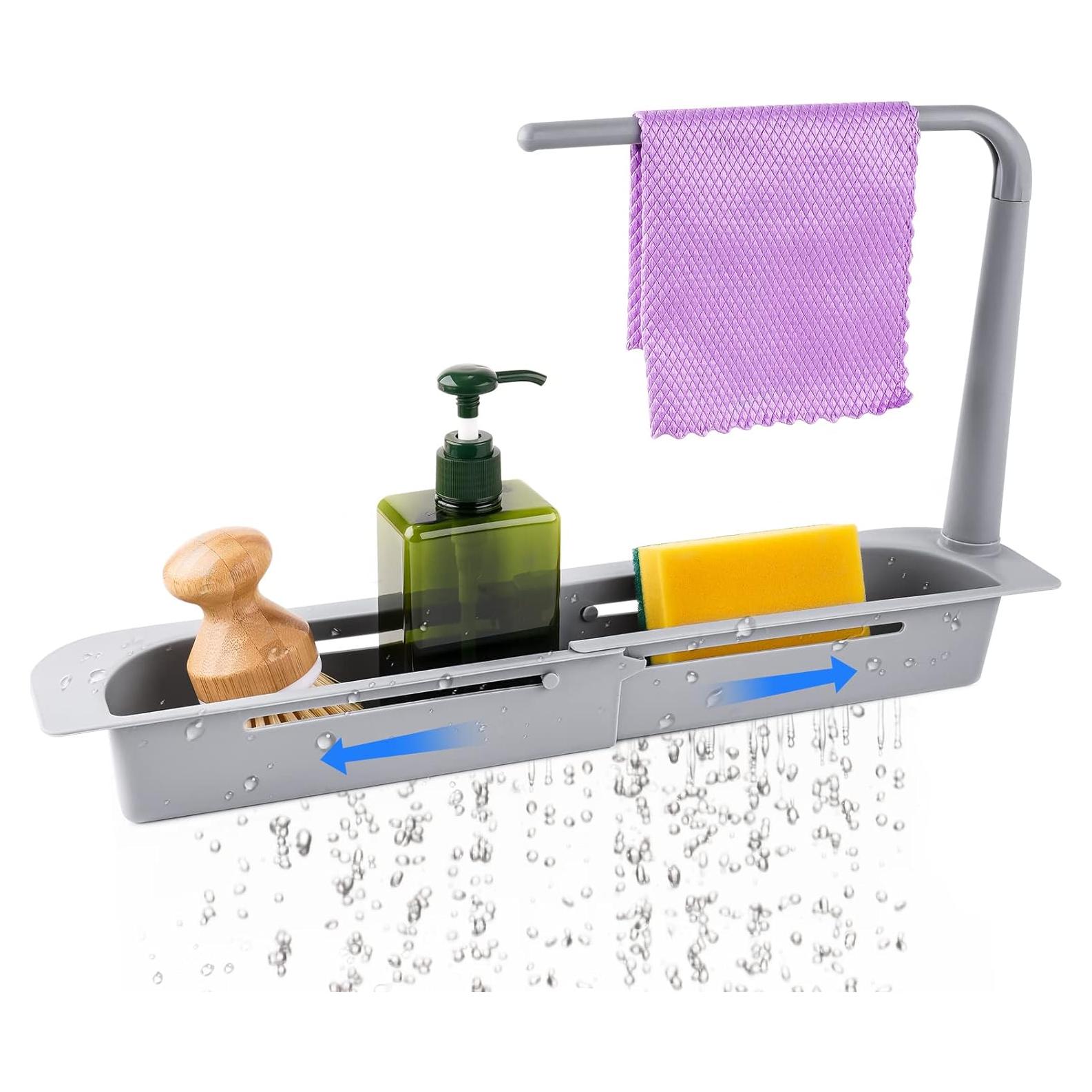 Organizador Telescópico de Cocina NiHome Gris - Caddy Multifuncional