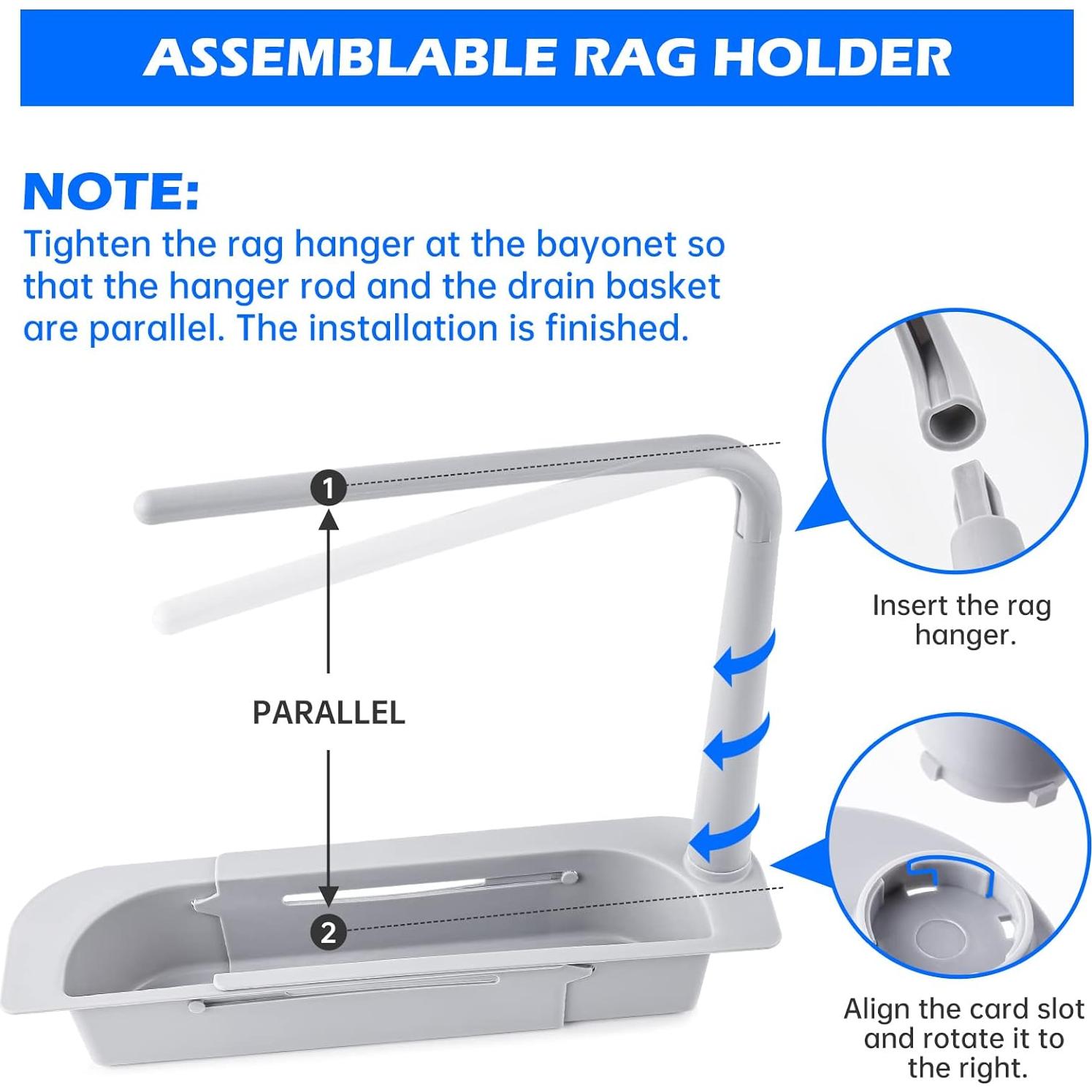 Organizador Telescópico de Cocina NiHome Gris - Caddy Multifuncional