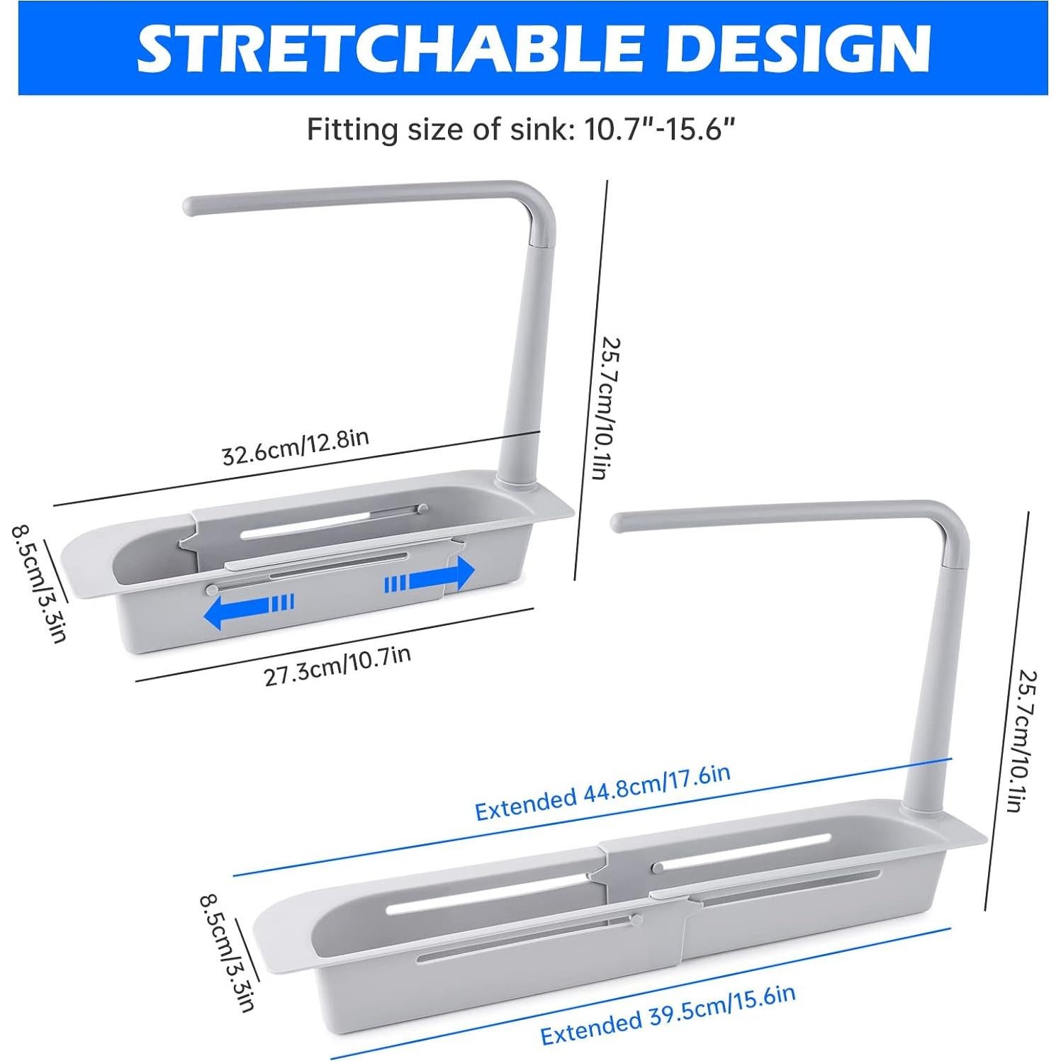 Organizador Telescópico de Cocina NiHome Gris - Caddy Multifuncional