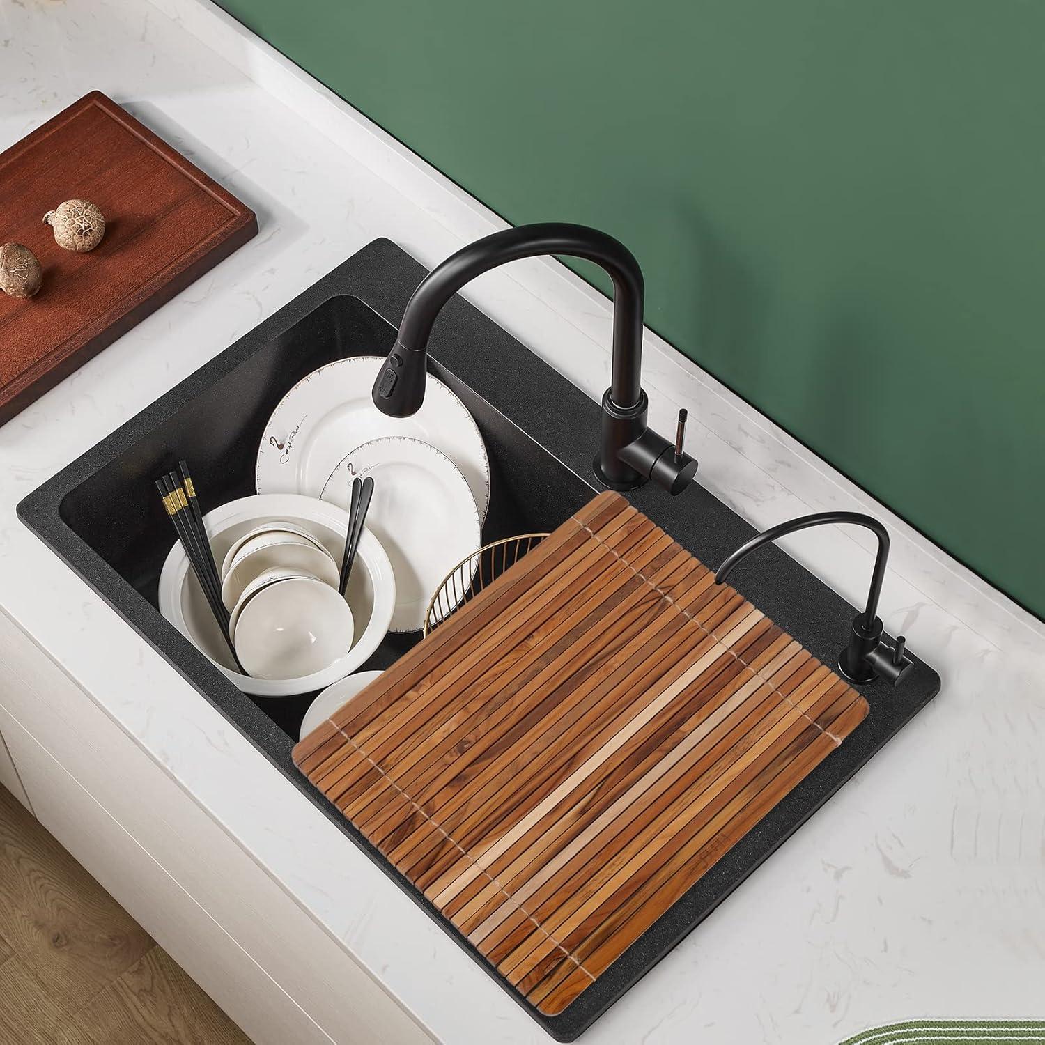 Estante para Secar Platos HTB de Madera de Teak 45.2x41 cm