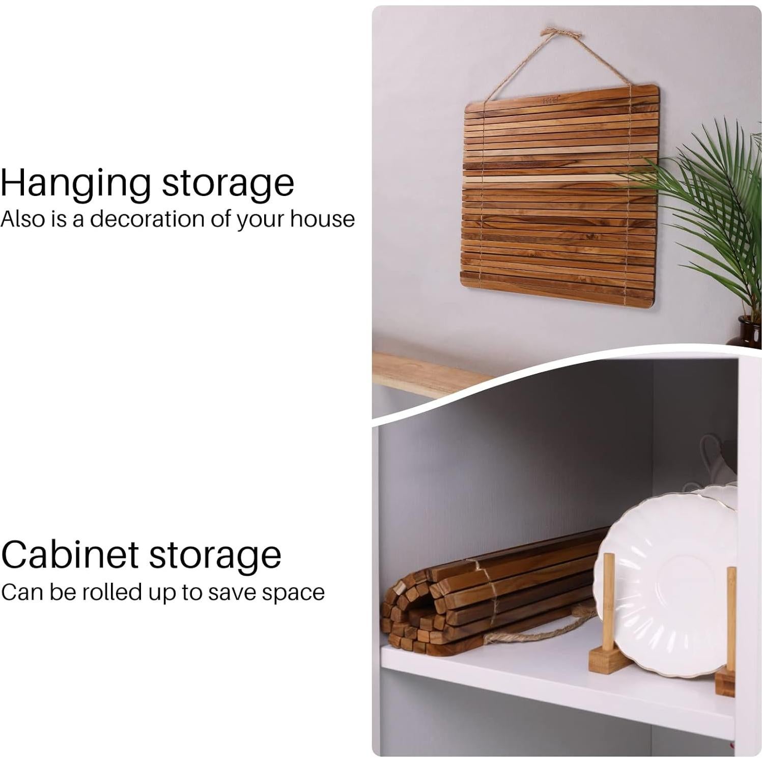 Estante para Secar Platos HTB de Madera de Teak 45.2x41 cm