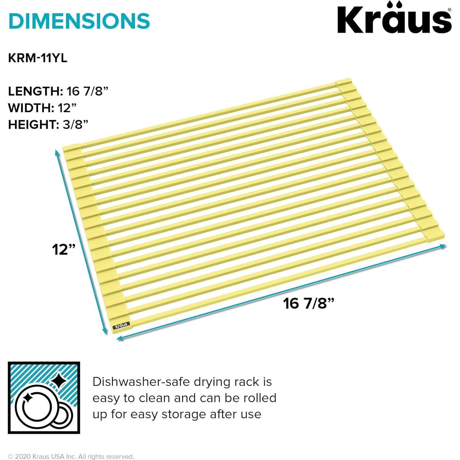 Estante para Secar Platos KRAUS KRM-11YL Amarillo 42.86x30.48 cm