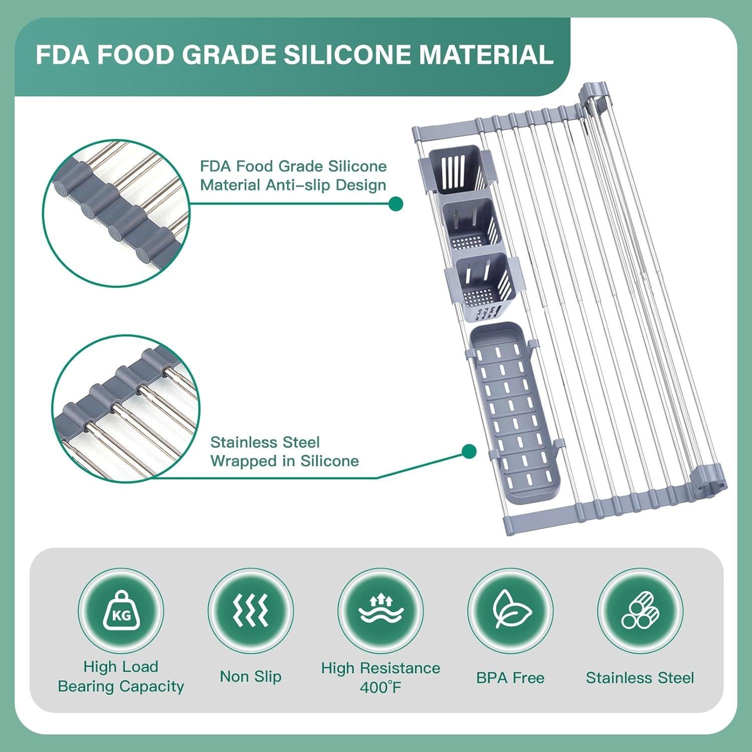Escurridor de Platos Plegable Hobychild 57.9 x 43.9 cm Acero Inoxidable