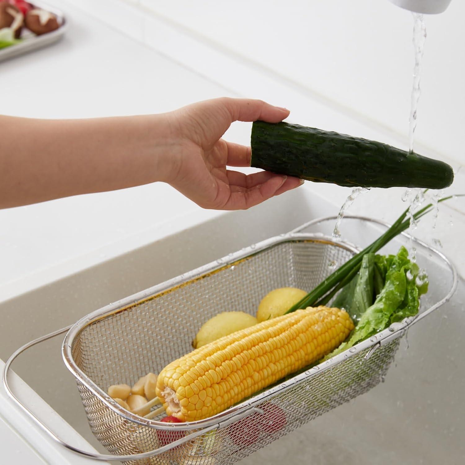 Colador Rectangular de Acero Inoxidable WHBDGP 32.9x18.5cm