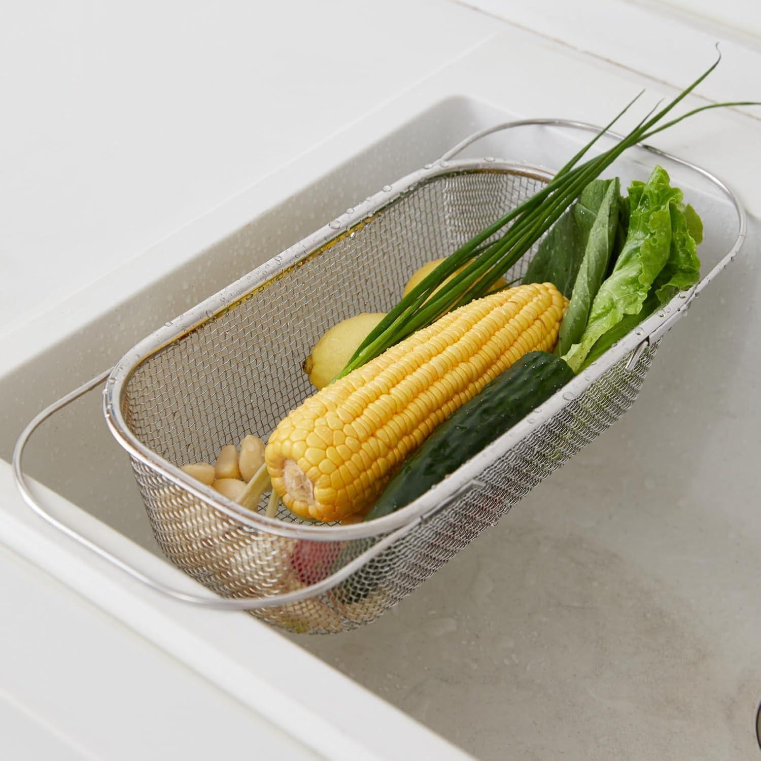 Colador Rectangular de Acero Inoxidable WHBDGP 32.9x18.5cm