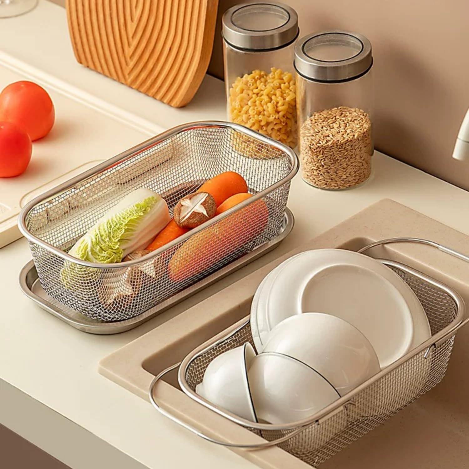 Colador Rectangular de Acero Inoxidable WHBDGP 32.9x18.5cm