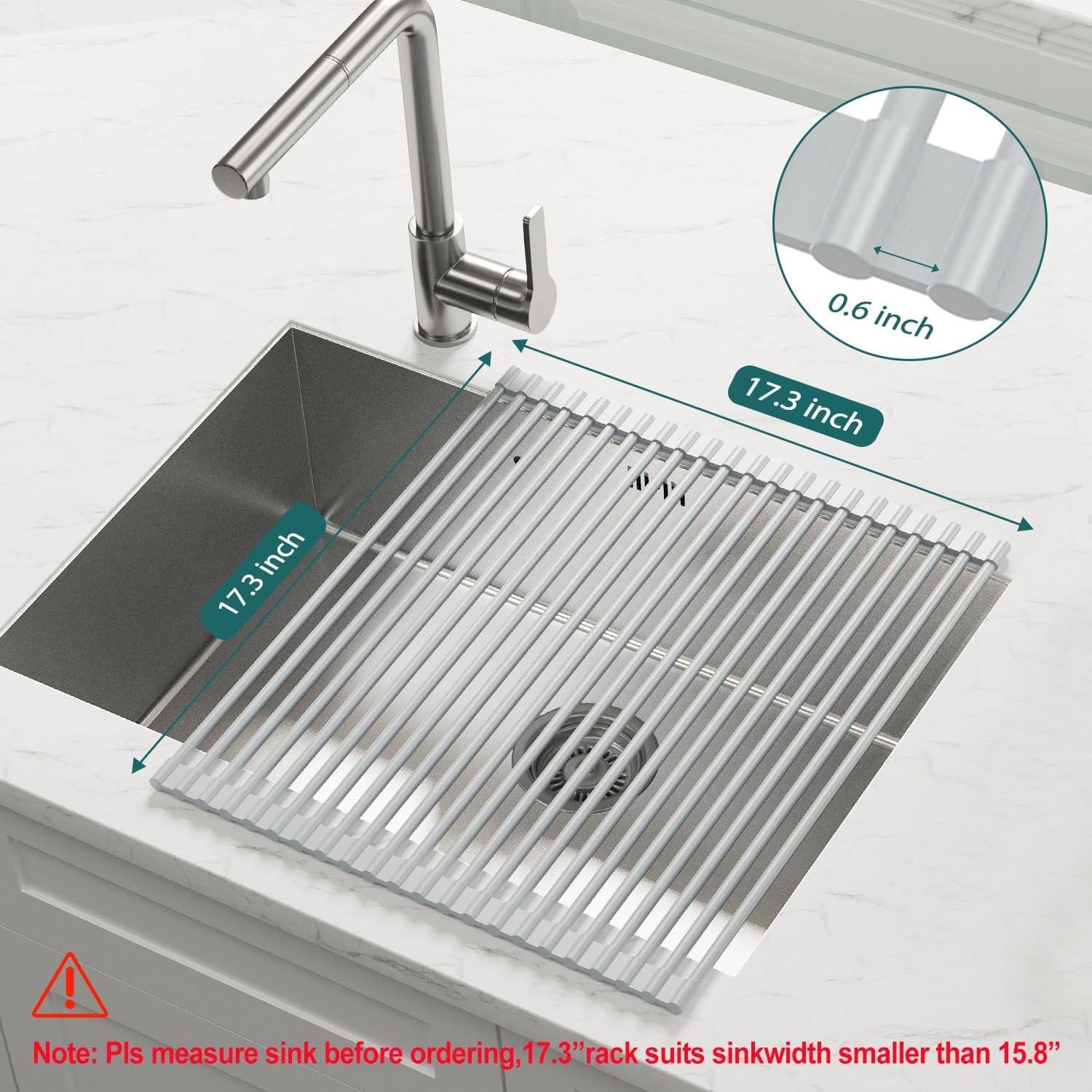 Escurridor de Platos Plegable BBXTYLY de Acero Inoxidable 43.9x43.9cm