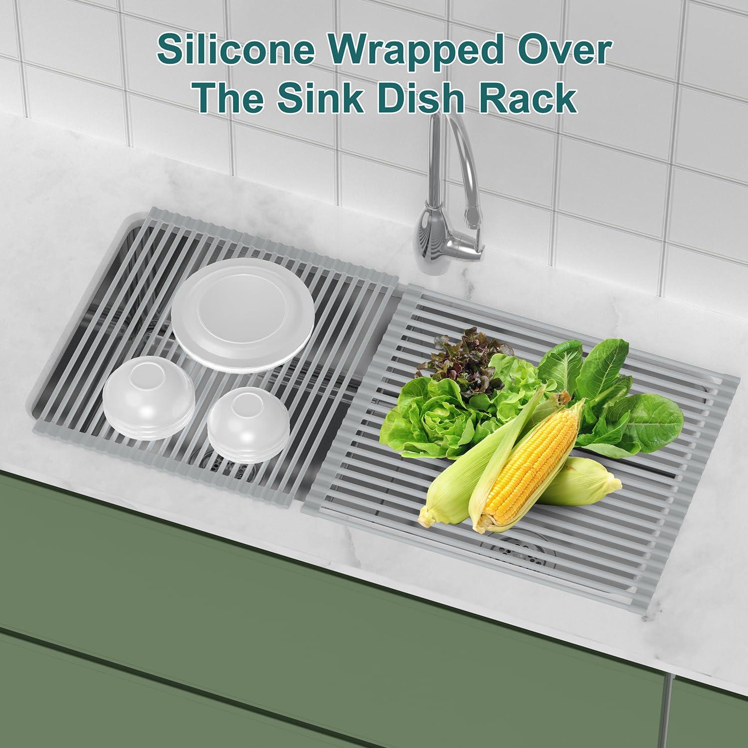 Escurridor de Platos Plegable BBXTYLY de Acero Inoxidable 43.9x43.9cm