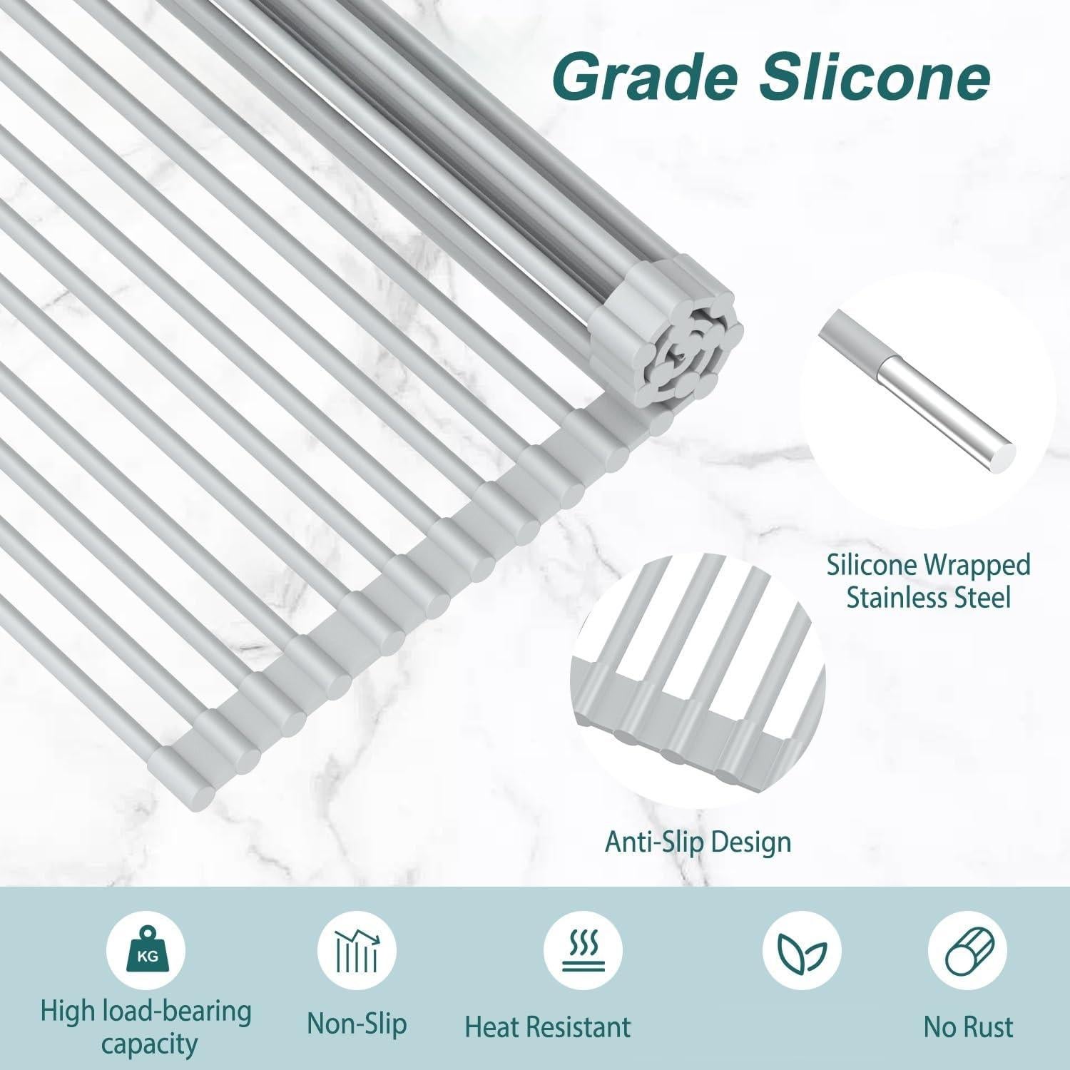 Escurridor de Platos Plegable BBXTYLY de Acero Inoxidable 43.9x43.9cm