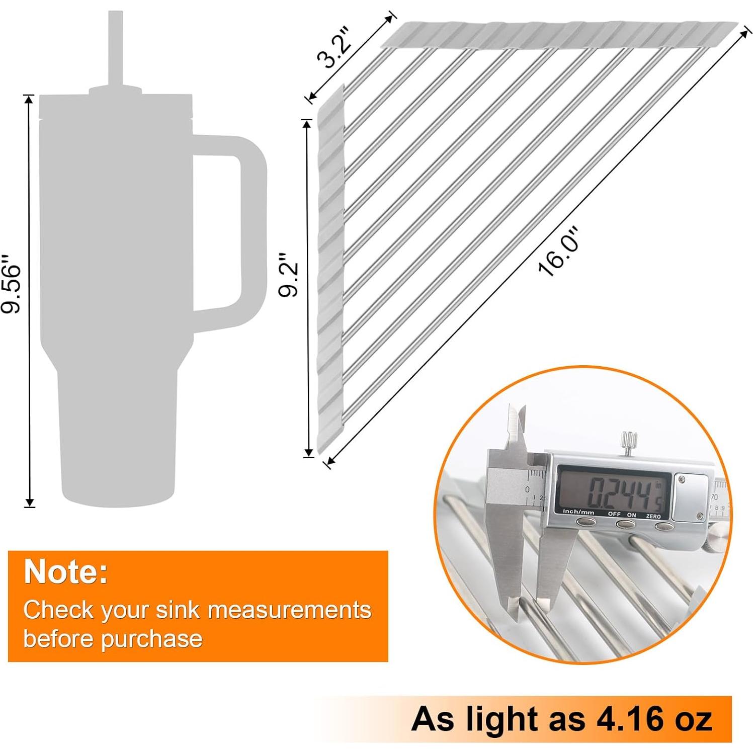 Estante de Secado Triangular Seropy de Acero Inoxidable 40.6x23.4cm