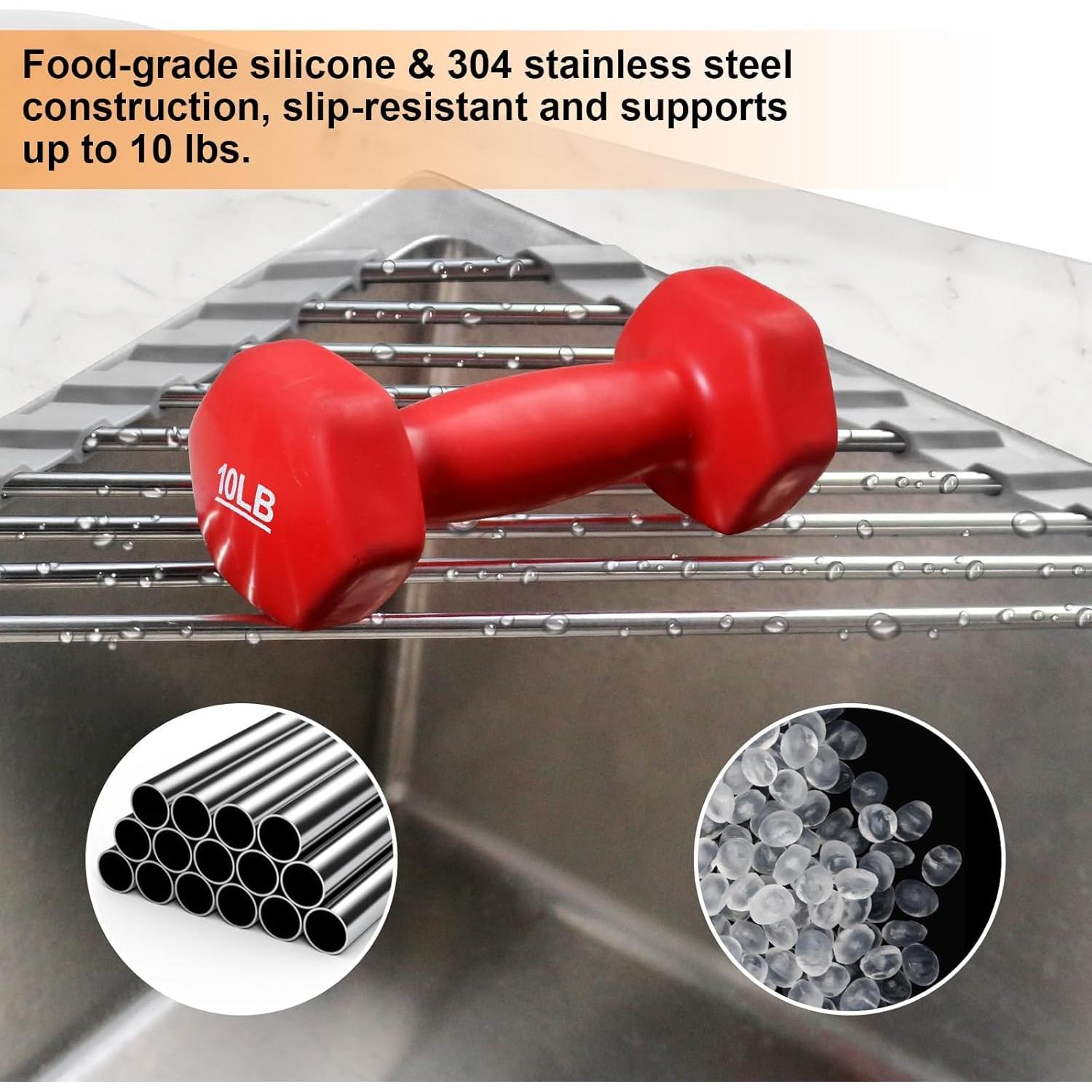 Estante de Secado Triangular Seropy de Acero Inoxidable 40.6x23.4cm