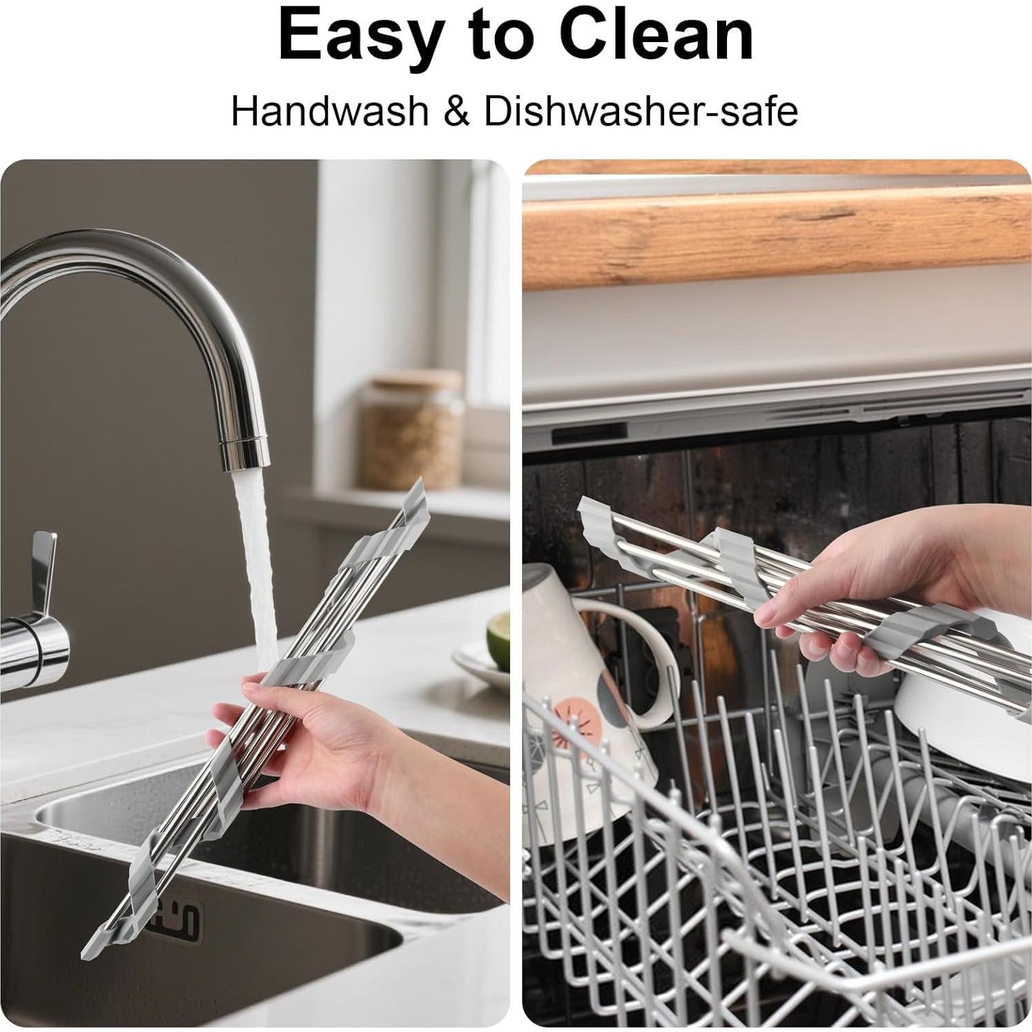 Estante de Secado Triangular Seropy de Acero Inoxidable 40.6x23.4cm