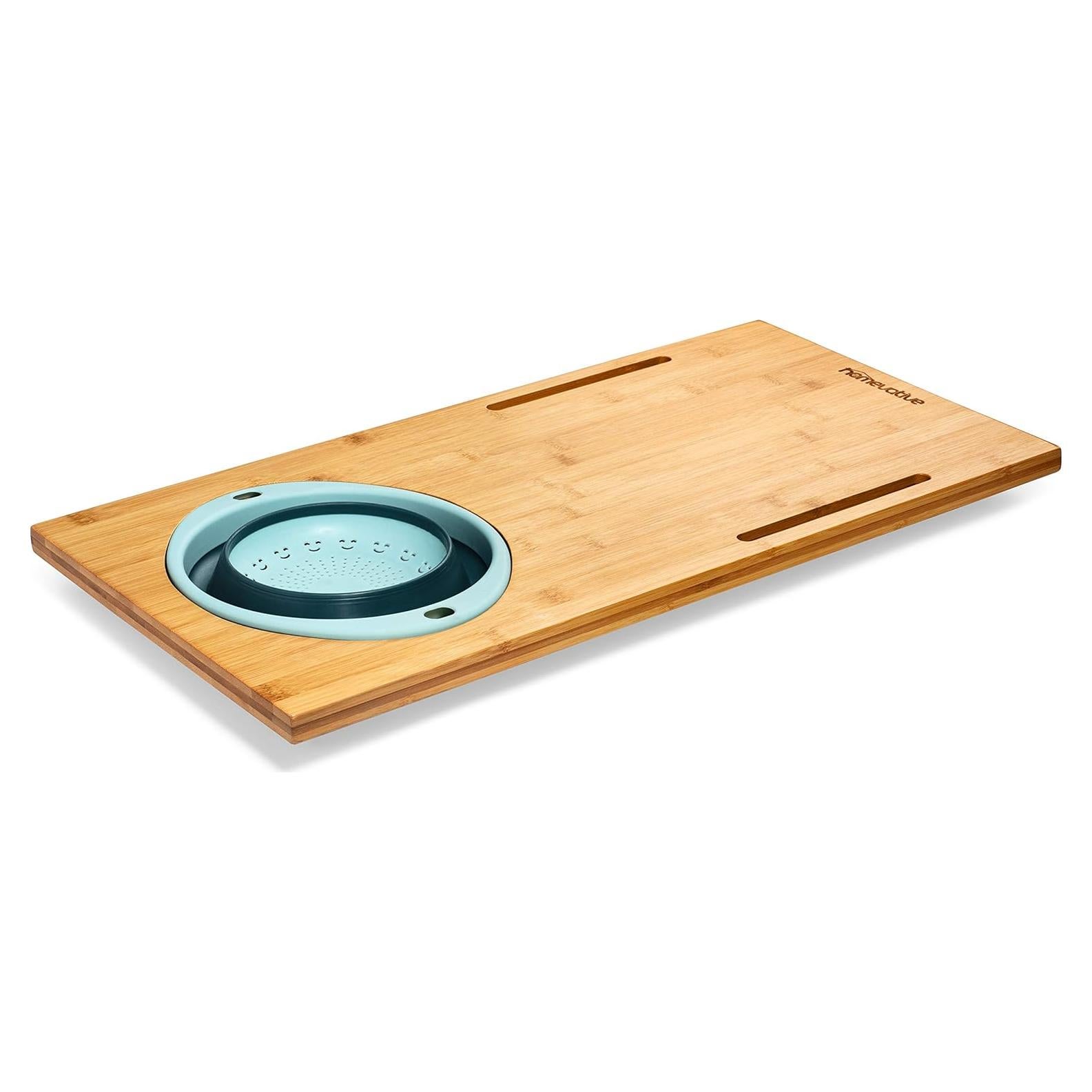 Tabla de Cortar de Bambú Homevative con Colador Plegable 61x30.5 cm