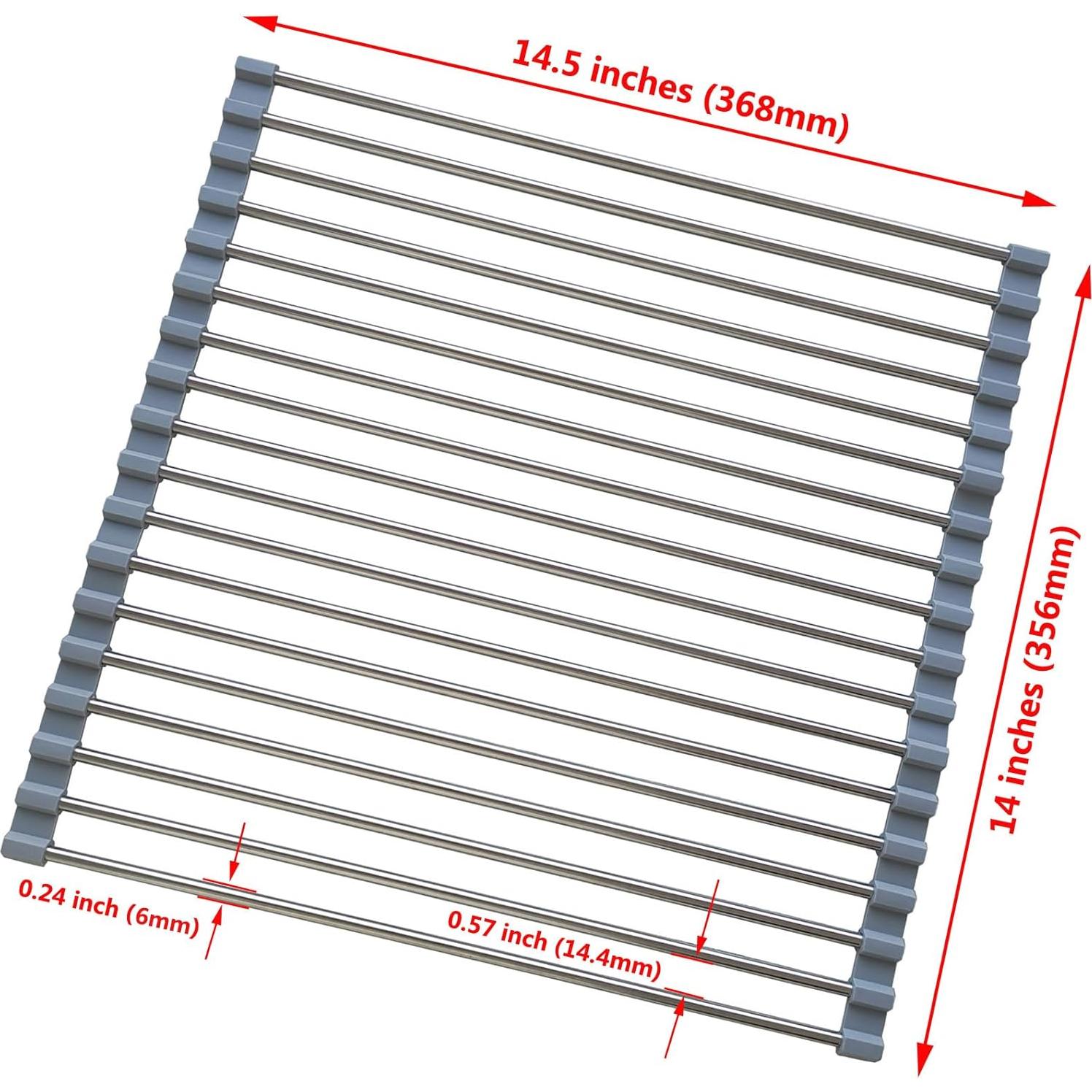 Escurridor de Platos Plegable D DrNeeko, Acero Inoxidable 36.8x35.6cm