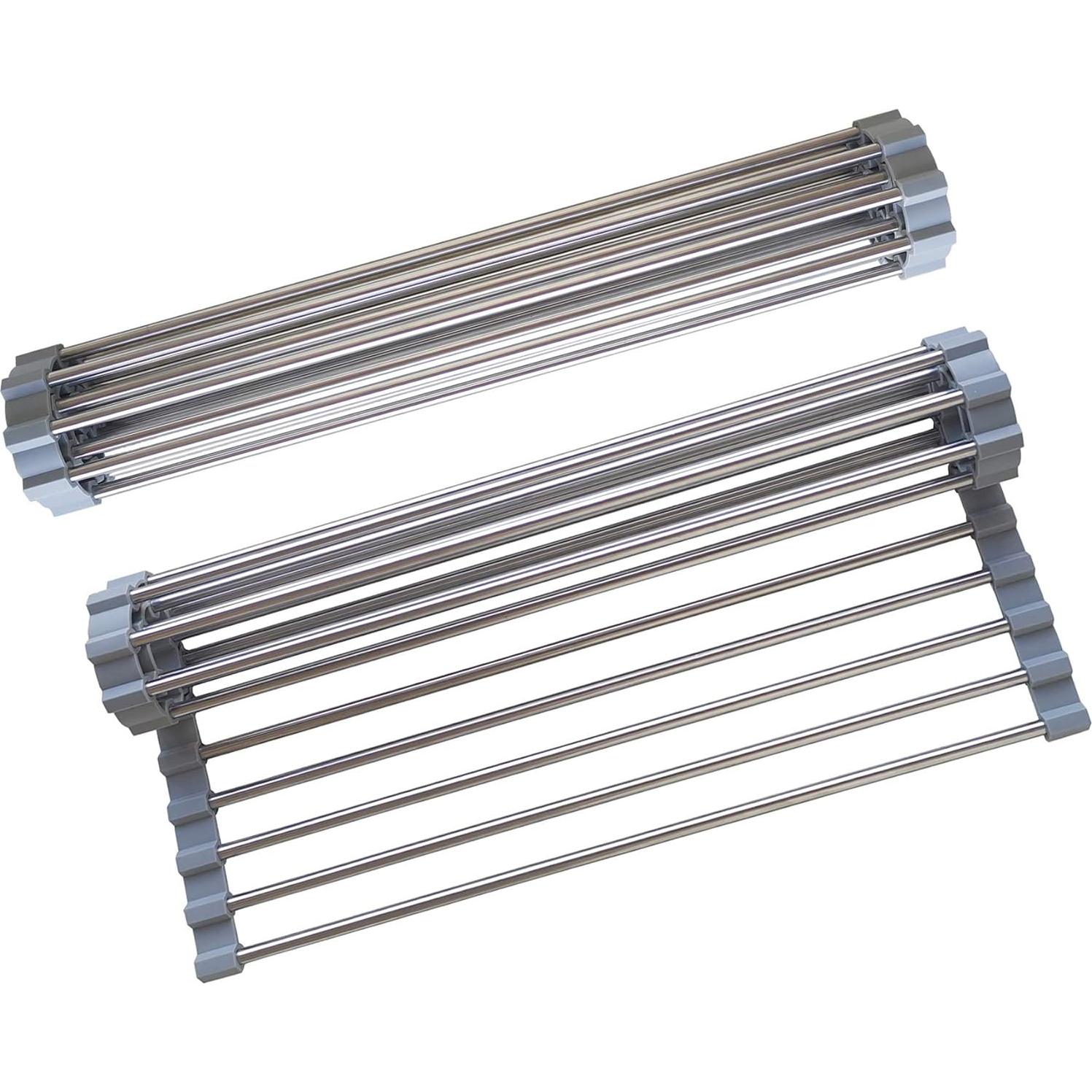 Escurridor de Platos Plegable D DrNeeko, Acero Inoxidable 36.8x35.6cm