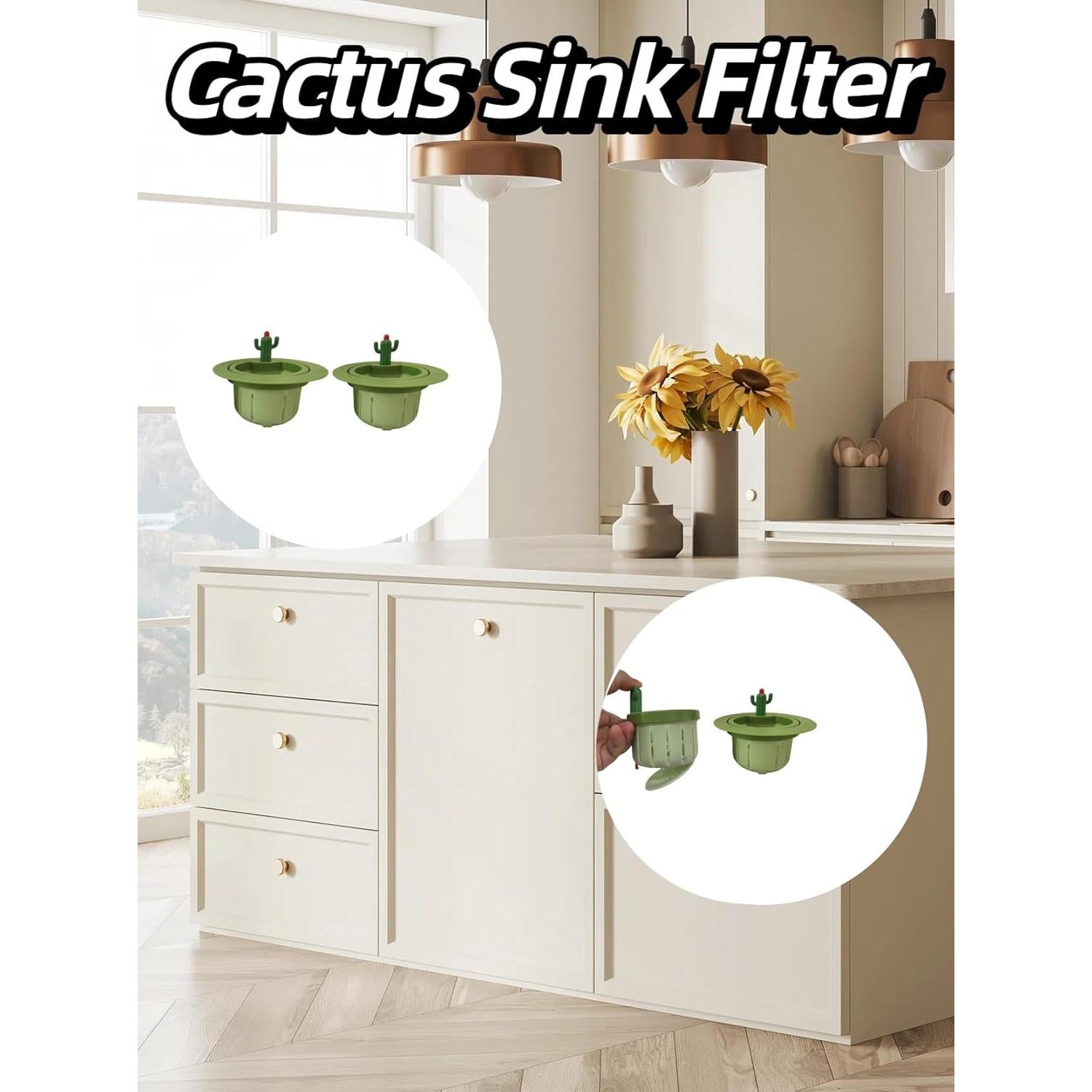 Filtros de Drenaje Nocwpsi 2 Pcs Cactus Verde Universal