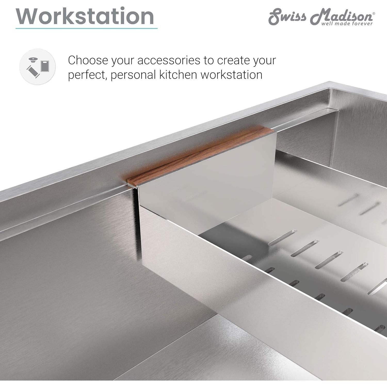 Colador de Acero Inoxidable Swiss Madison SM-KA790 42.9 x 20.3 cm