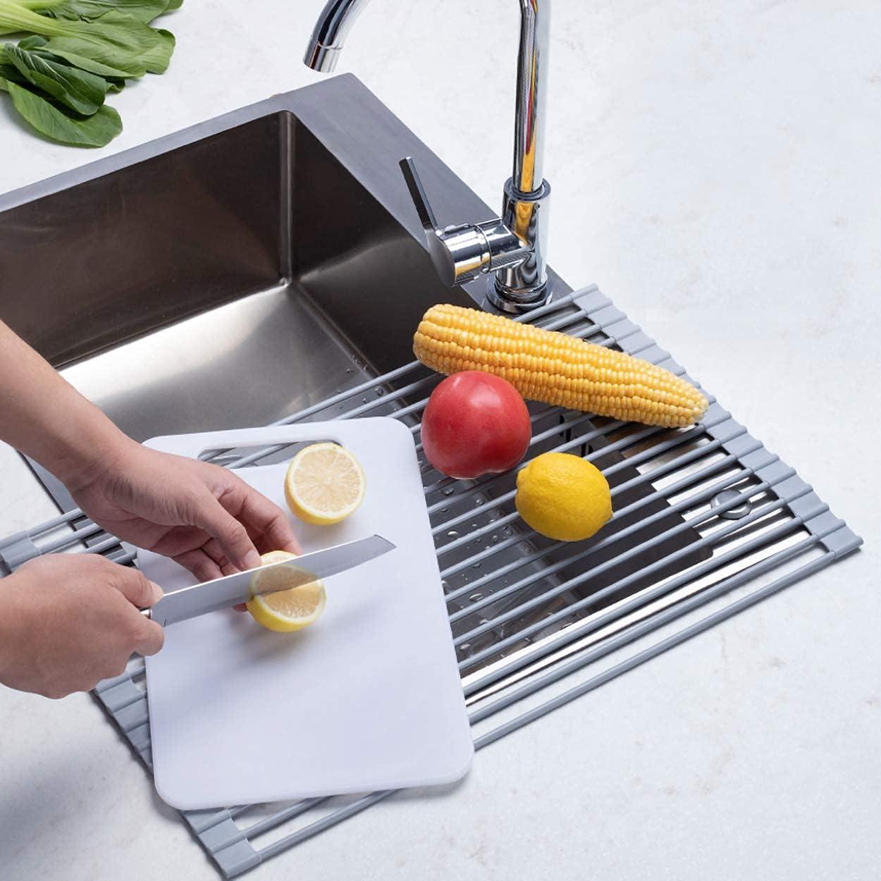 Estante de Secado de Platos Plegable Ahyuan 45x33.4 cm Antideslizante