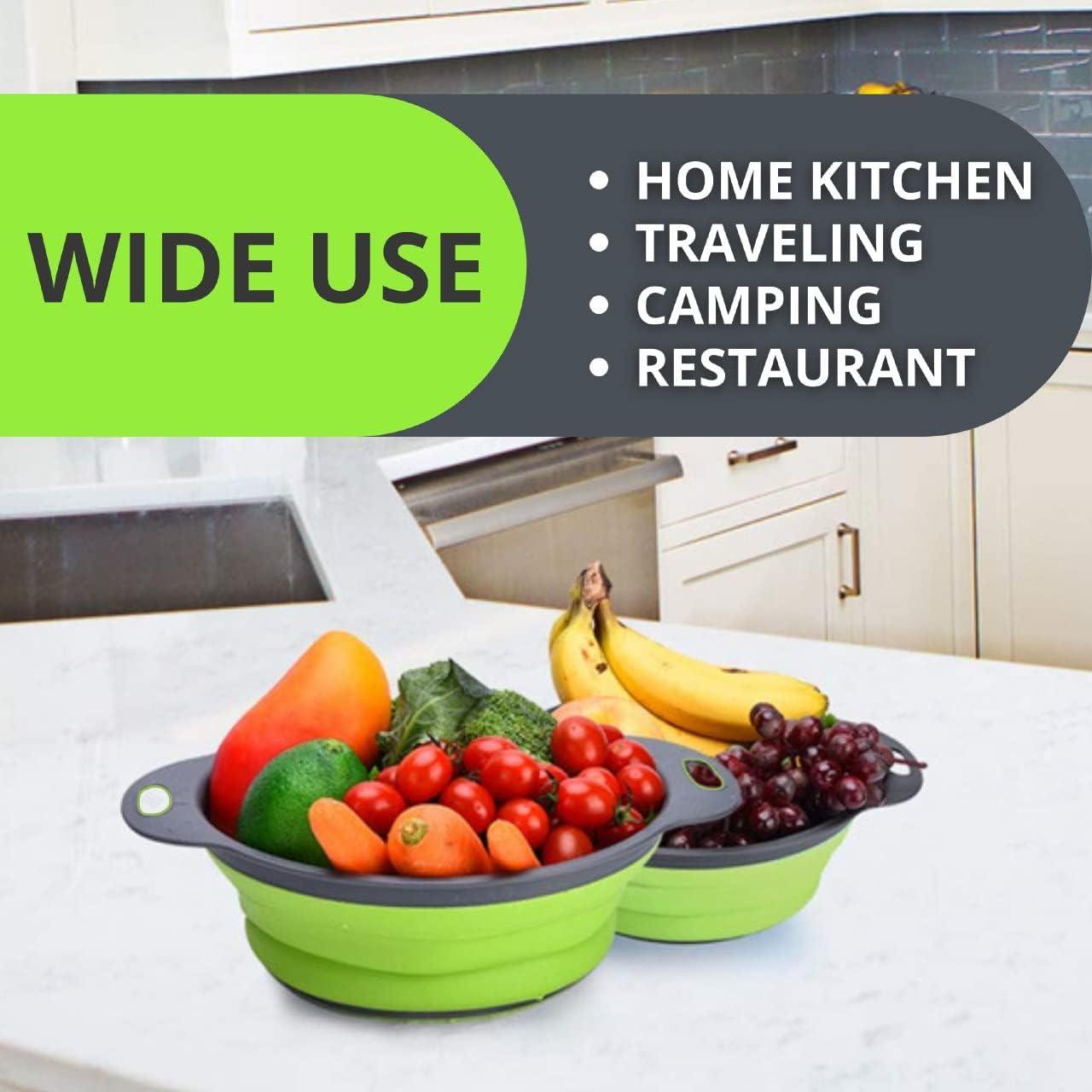 Colador Plegable Verde YARRD de Silicona 24.6x19.8 cm