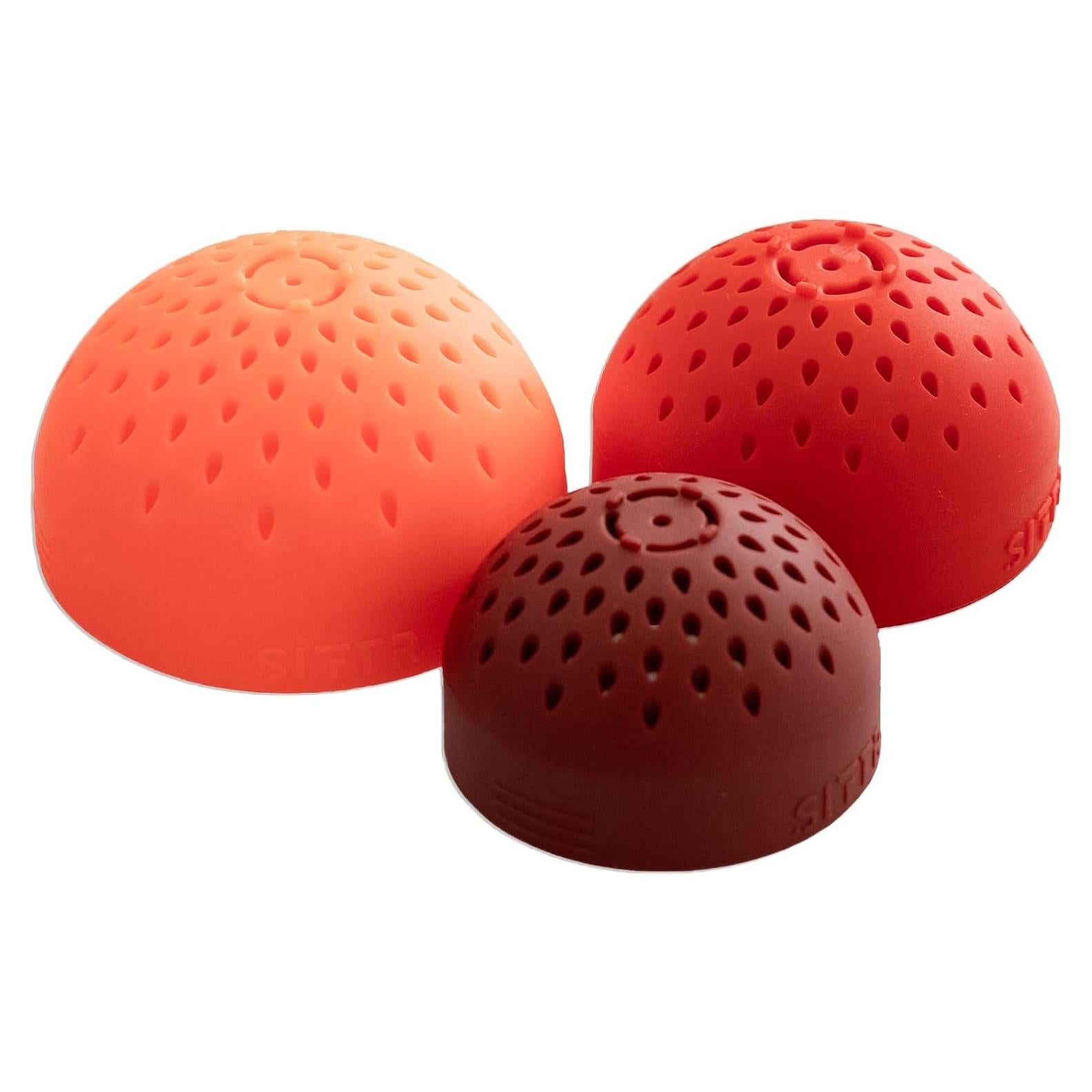 Juego de Coladores Mini SIFTR Apilables ROJO - Silicona Multiuso