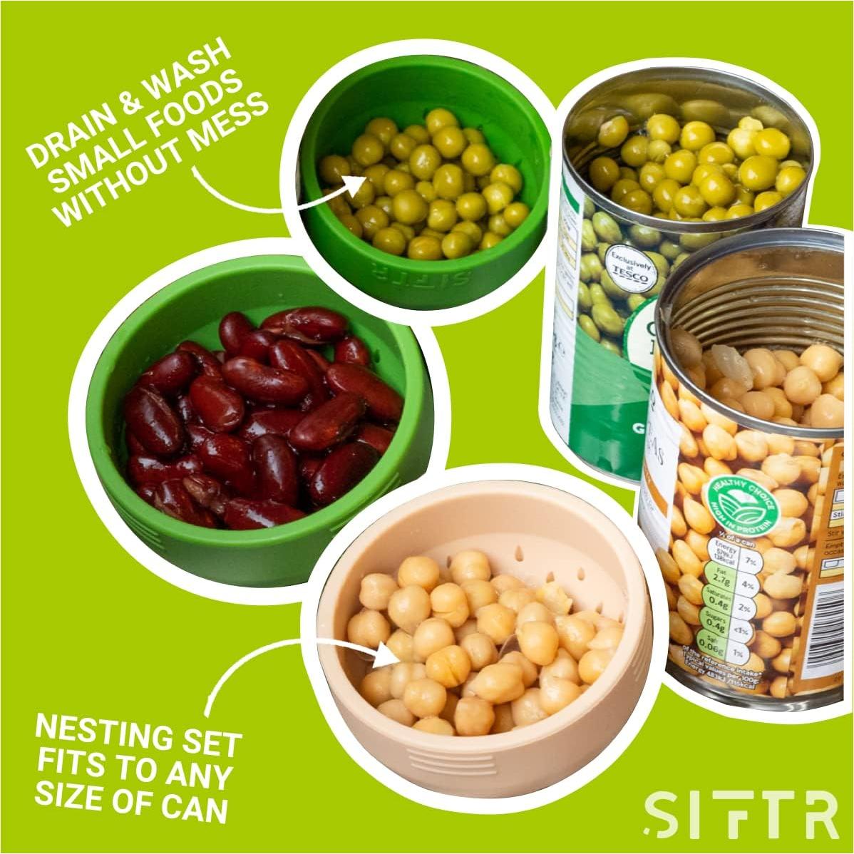 Juego de Coladores Mini SIFTR Apilables ROJO - Silicona Multiuso