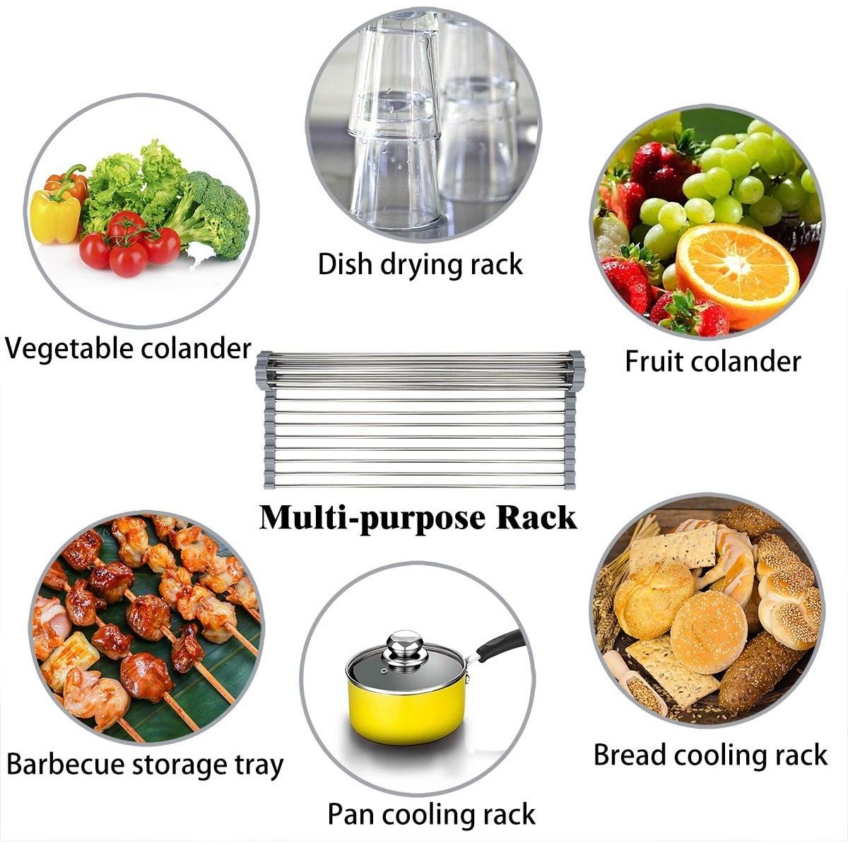 Escurridor de Platos Plegable Hhyn Acero Inoxidable 45x39.6cm