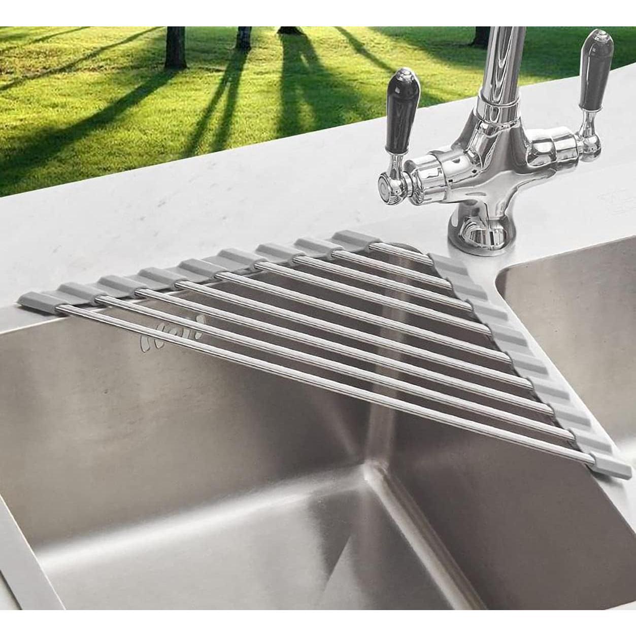 Escurridor de Platos Plegable Triangular ALIMART Acero Inoxidable