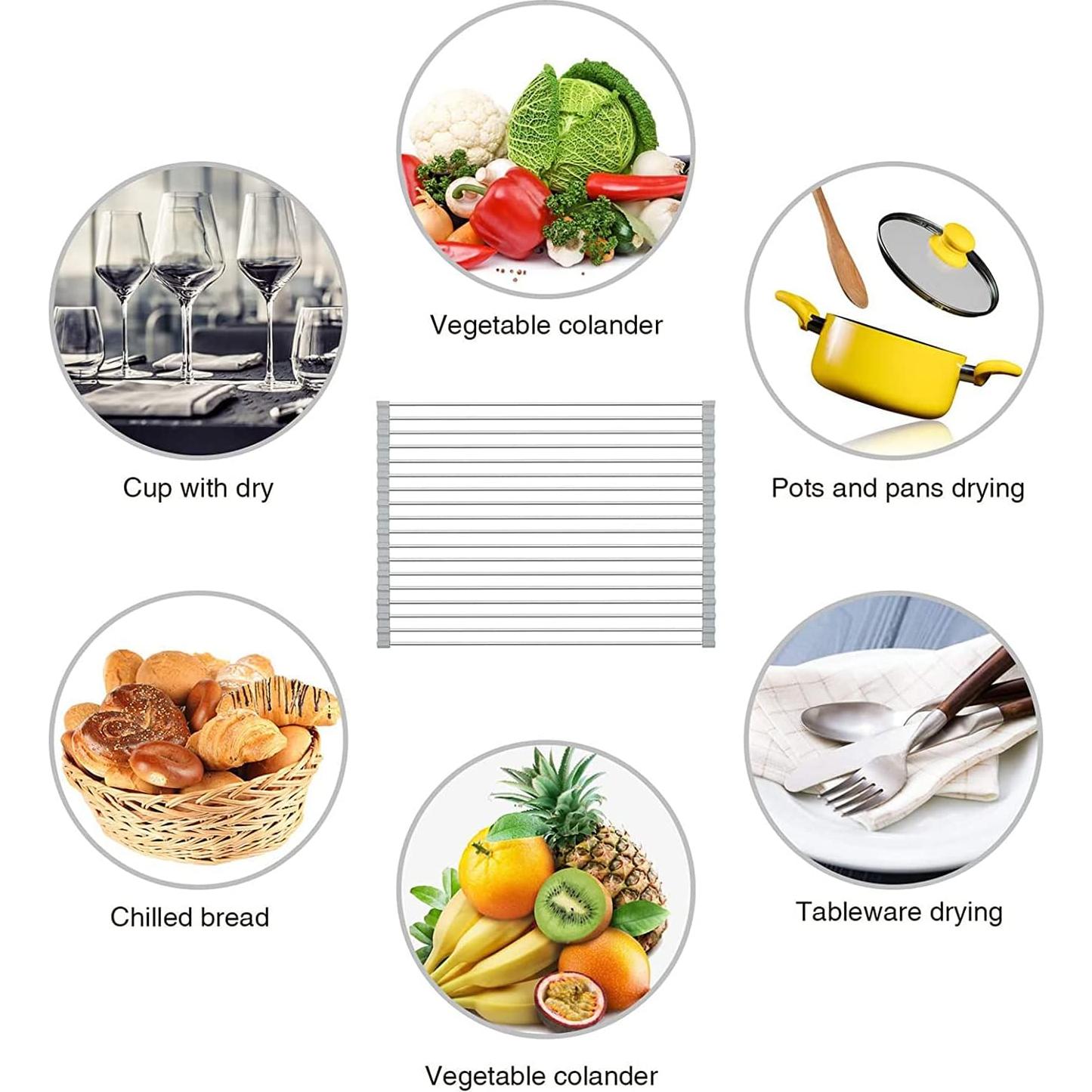 Escurridor de Platos Plegable Triangular ALIMART Acero Inoxidable