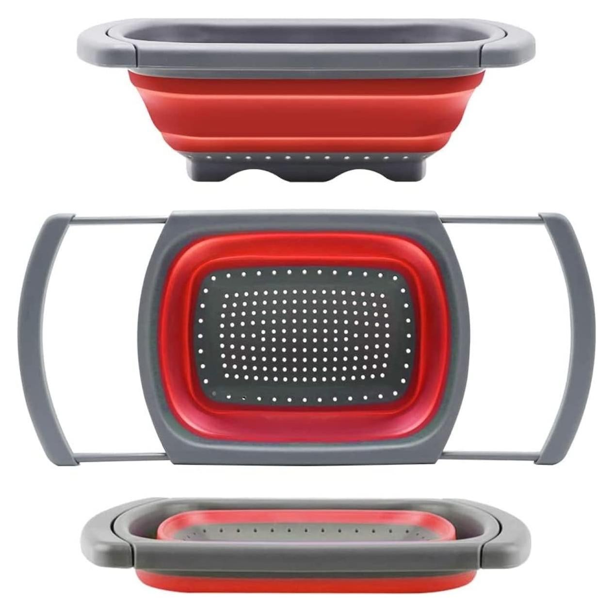 Colador Plegable Polerce Rojo 6 Cuartos Apto Lavavajillas