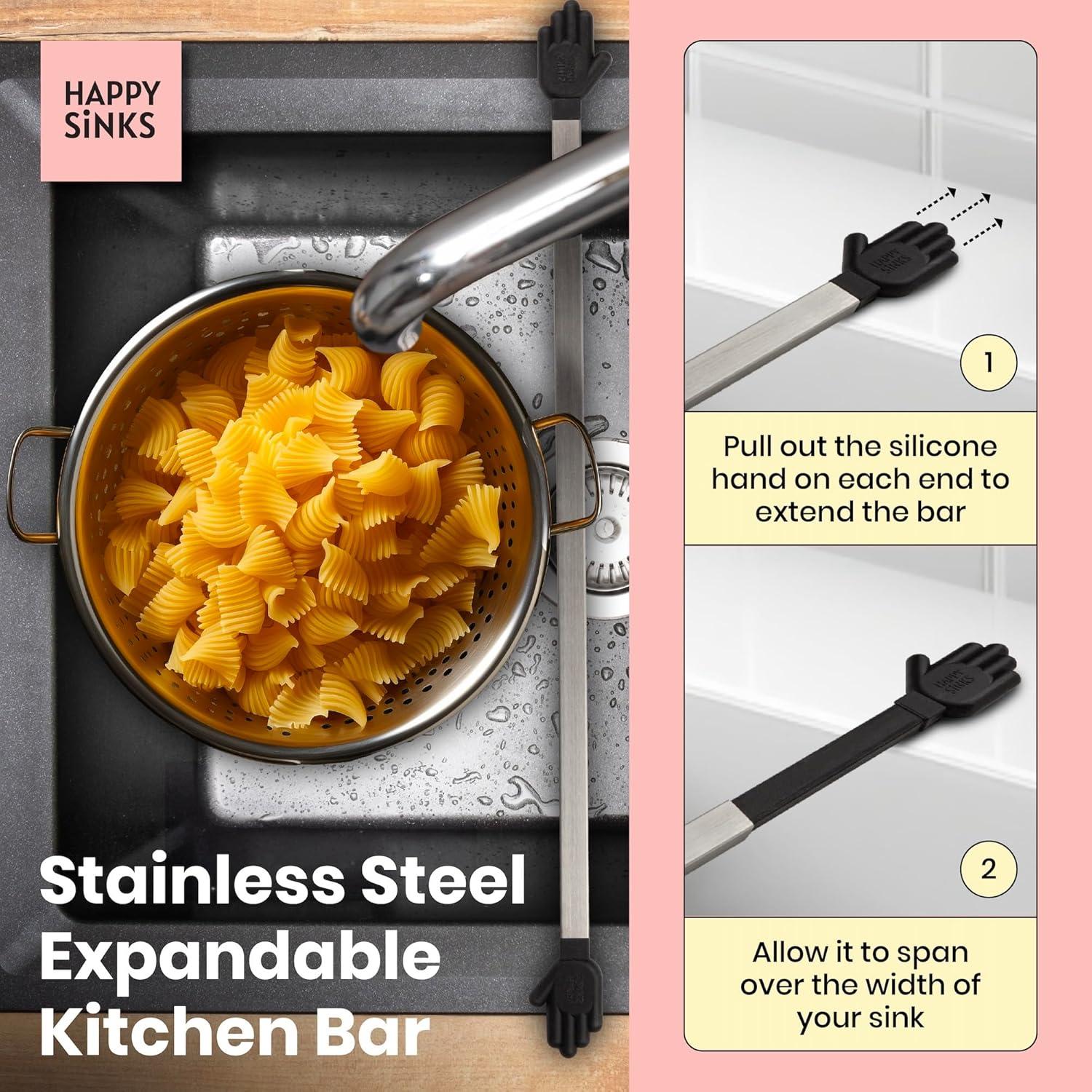 Soporte Expandible para Paños de Cocina Happy Sinks - Acero