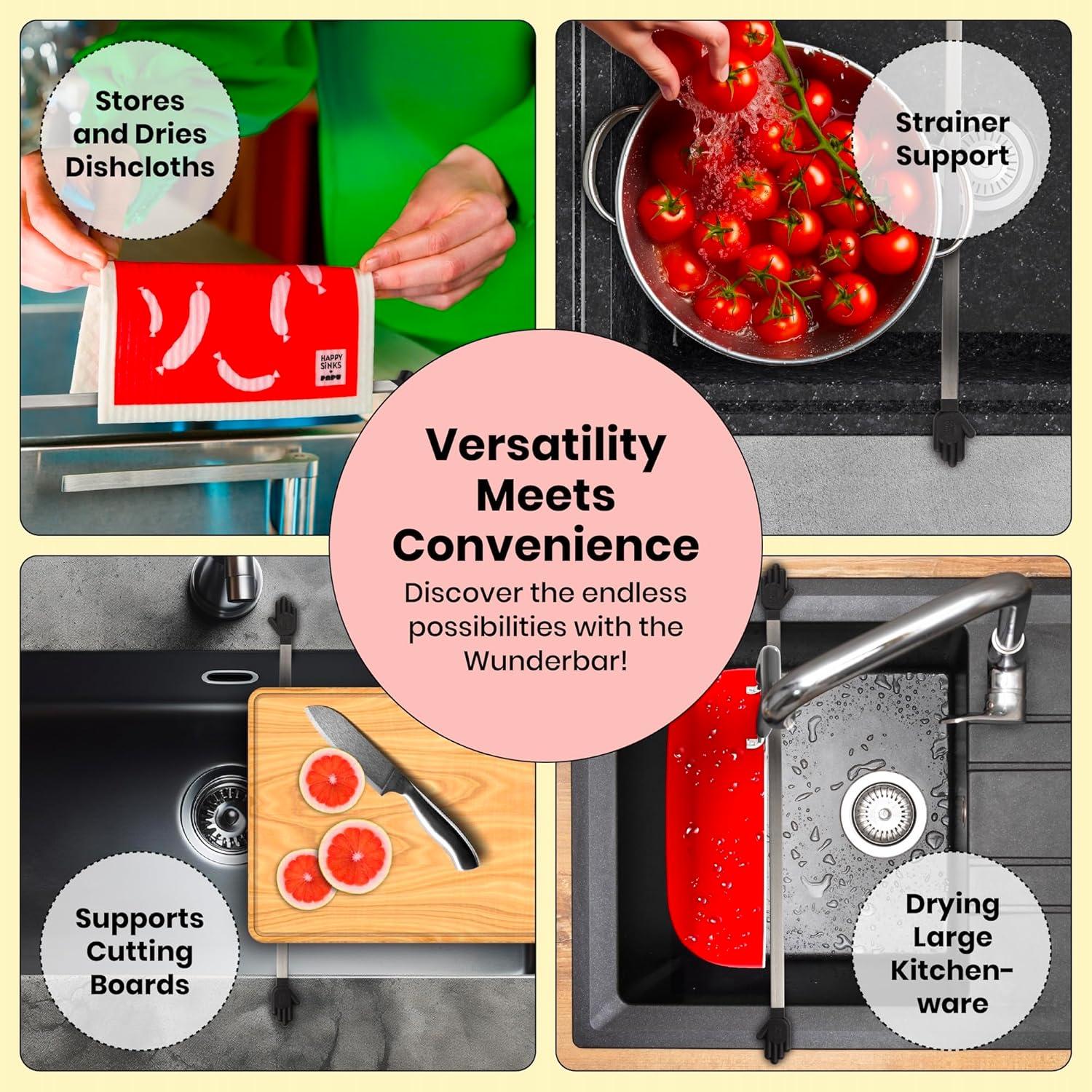 Soporte Expandible para Paños de Cocina Happy Sinks - Acero