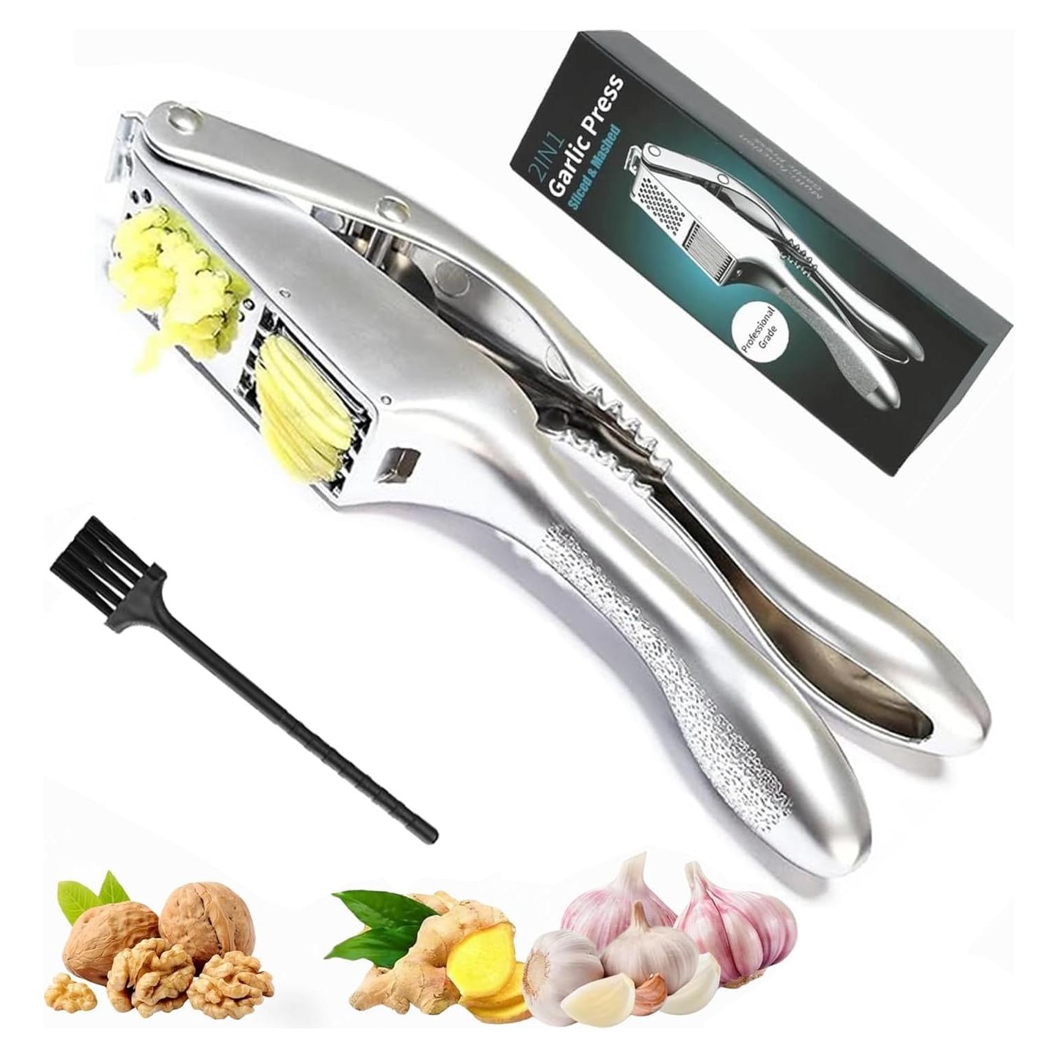 Prensa y Cortador de Ajo 2 en 1 ANCQMI - Apto Lavavajillas