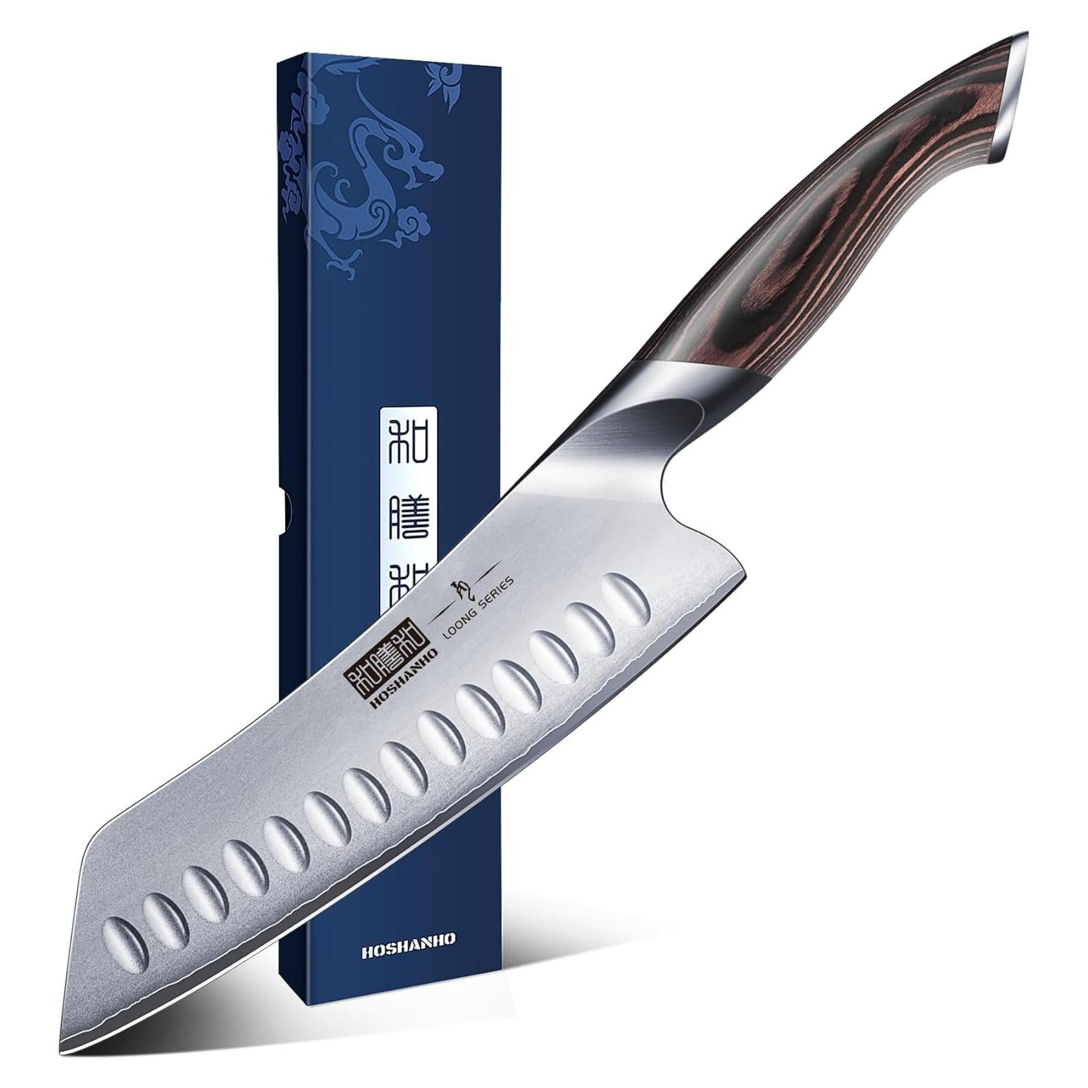 Cuchillo Santoku HOSHANHO 17.78 cm Acero Inoxidable Pakkawood