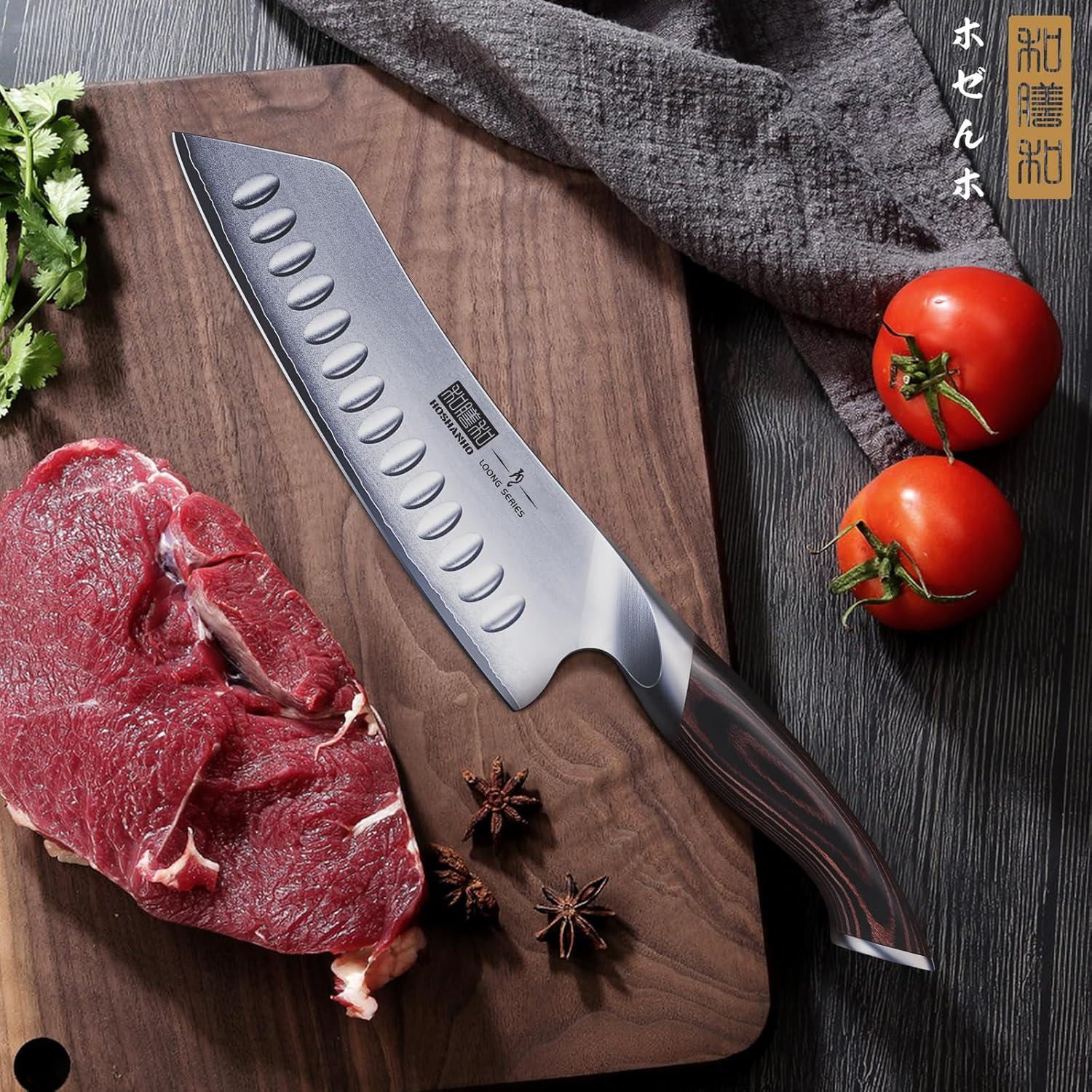 Cuchillo Santoku HOSHANHO 17.78 cm Acero Inoxidable Pakkawood