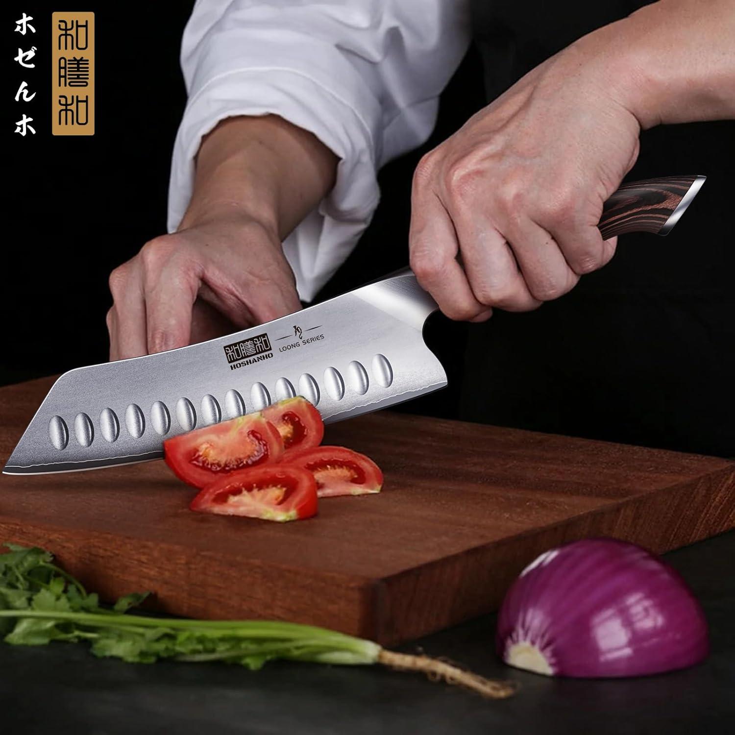Cuchillo Santoku HOSHANHO 17.78 cm Acero Inoxidable Pakkawood