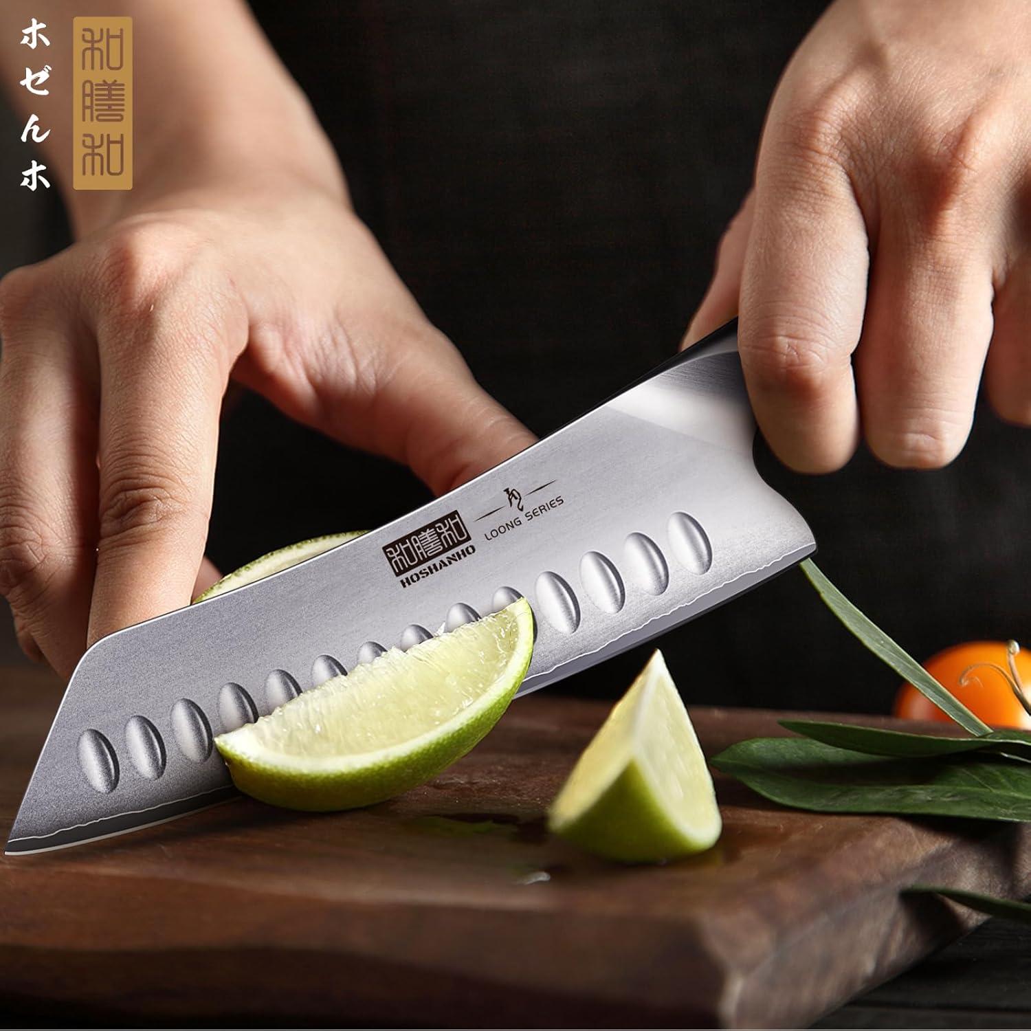 Cuchillo Santoku HOSHANHO 17.78 cm Acero Inoxidable Pakkawood