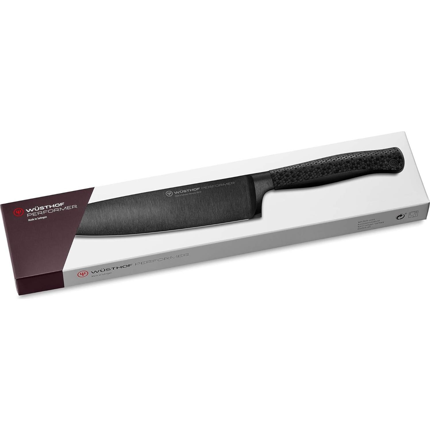 Cuchillo de Chef Wüsthof Performer 20 cm, Acero Inoxidable Negro