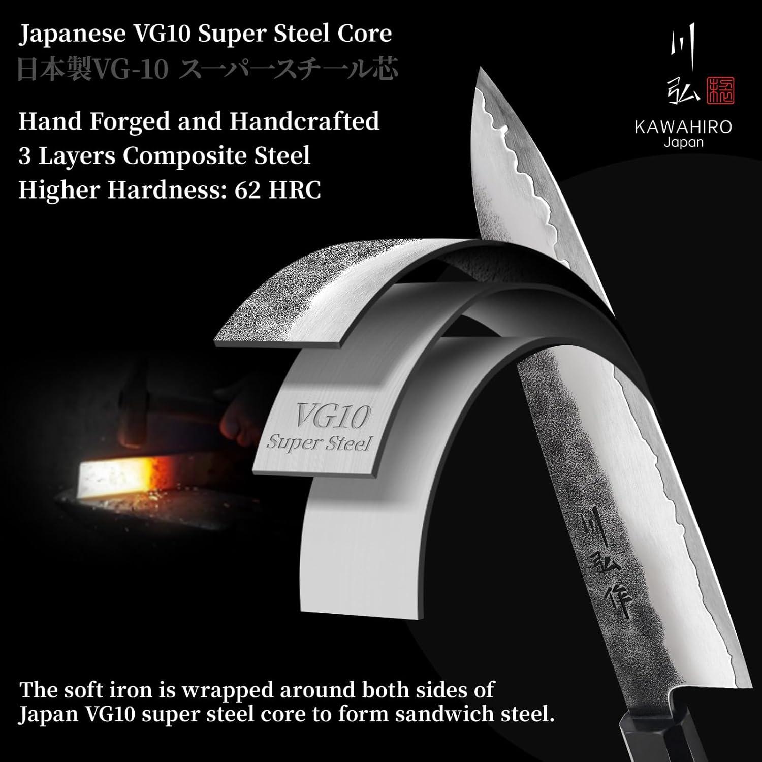 Cuchillo de Chef Japonés KAWAHIRO KH-6601 21cm Forjado VG10