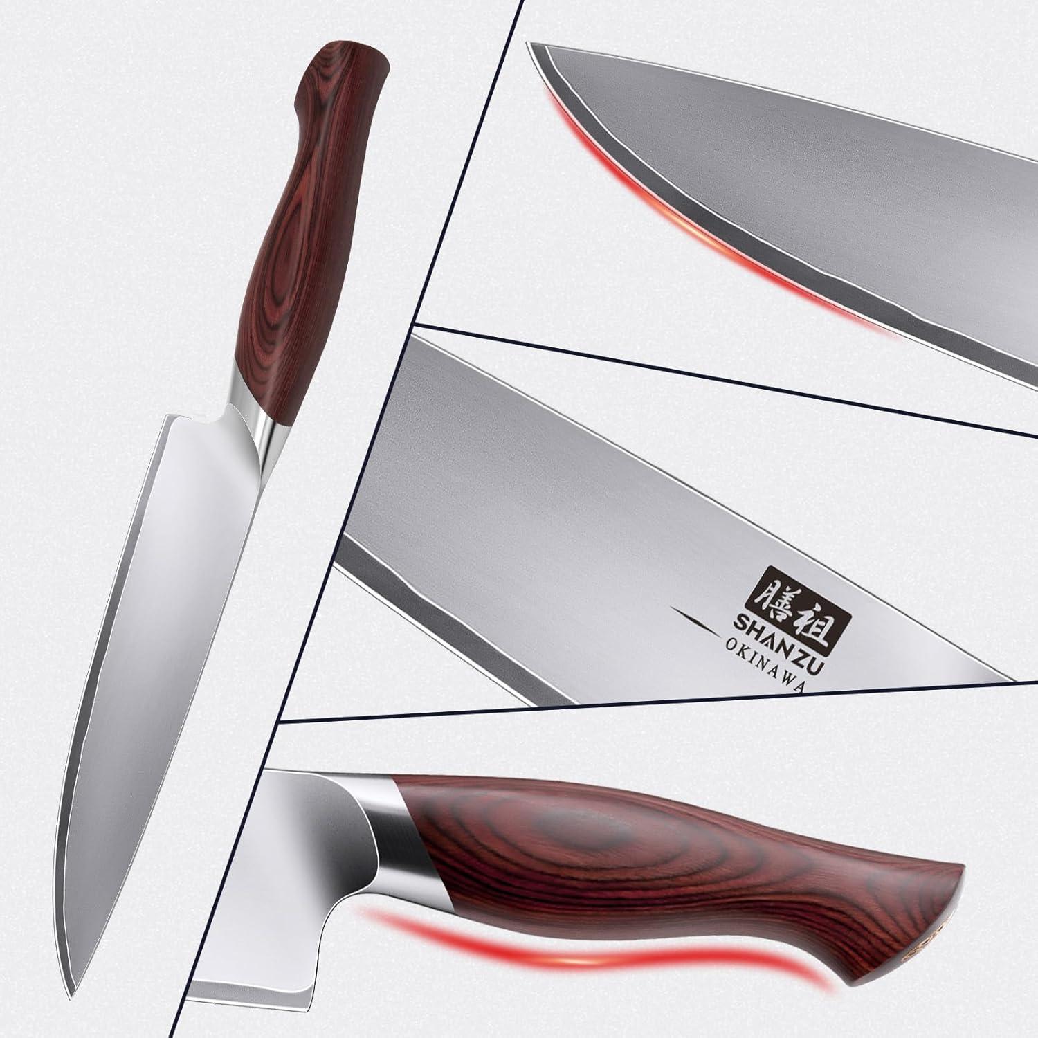 Cuchillo de Chef SHAN ZU 20.32 cm Acero Inoxidable Japonés