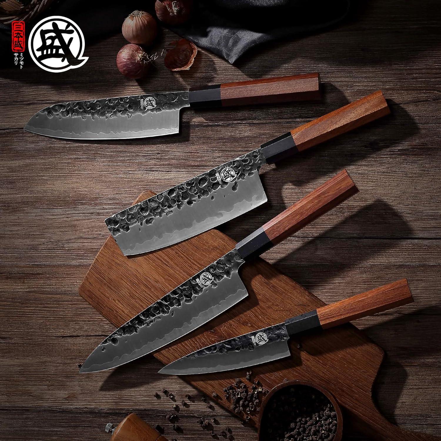 Juego de Cuchillos de Chef Japonés MITSUMOTO SAKARI 4 Pcs