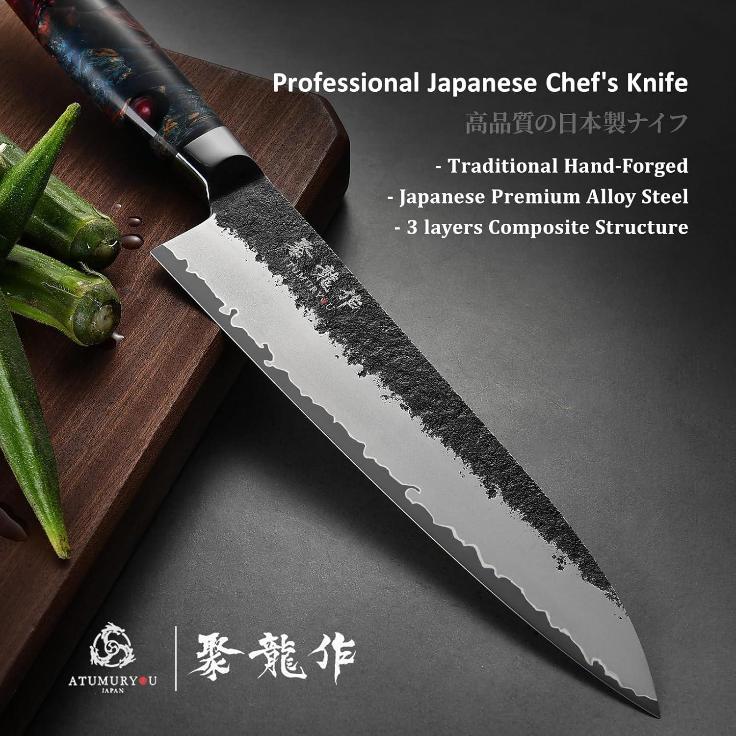 Cuchillo de Chef Japonés Atumuryou 21 cm Forjado a Mano