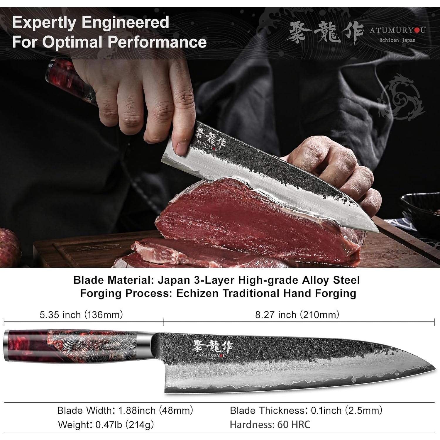Cuchillo de Chef Japonés Atumuryou 21 cm Forjado a Mano