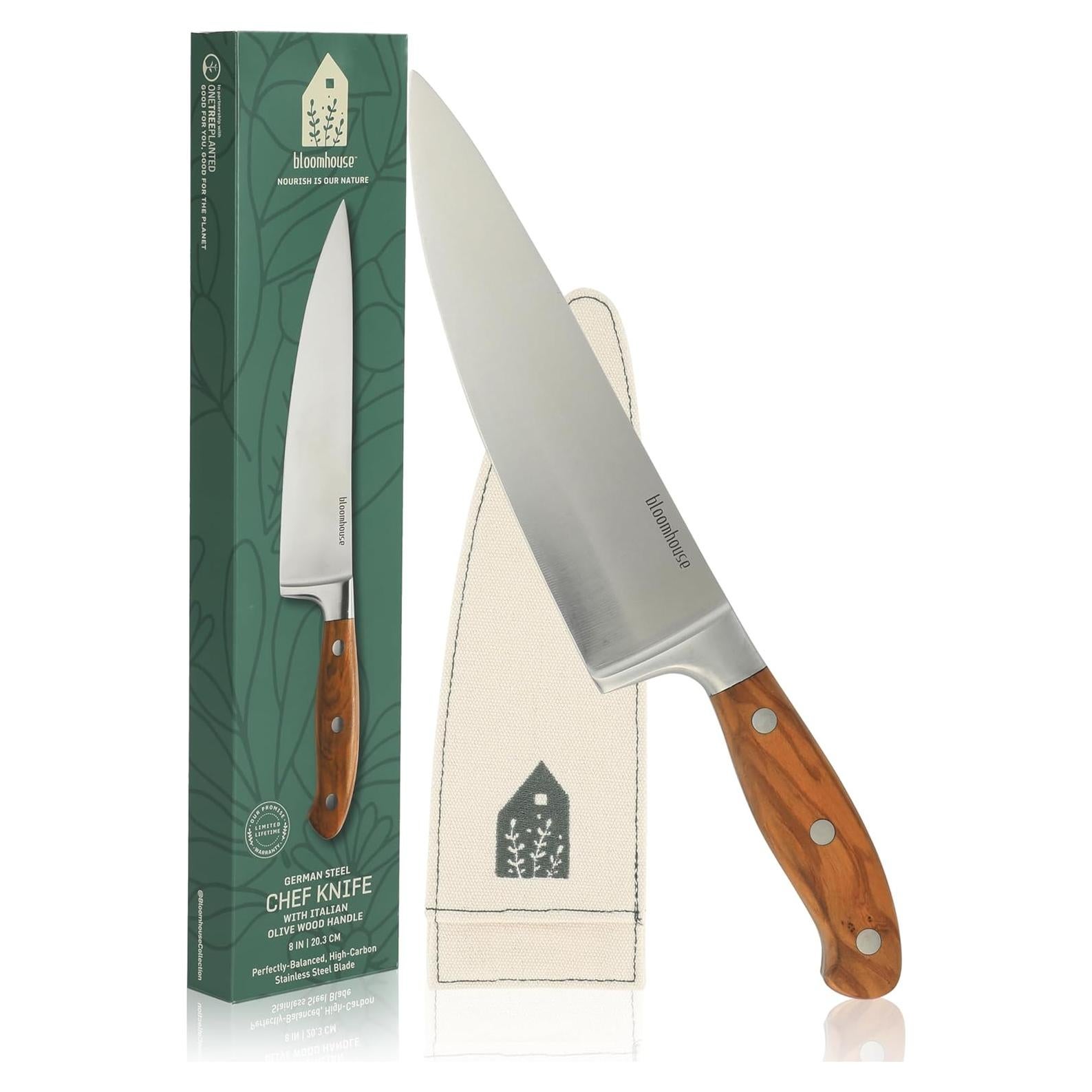 Cuchillo de Chef Bloomhouse 20.32 cm Acero Alemán Mango Madera