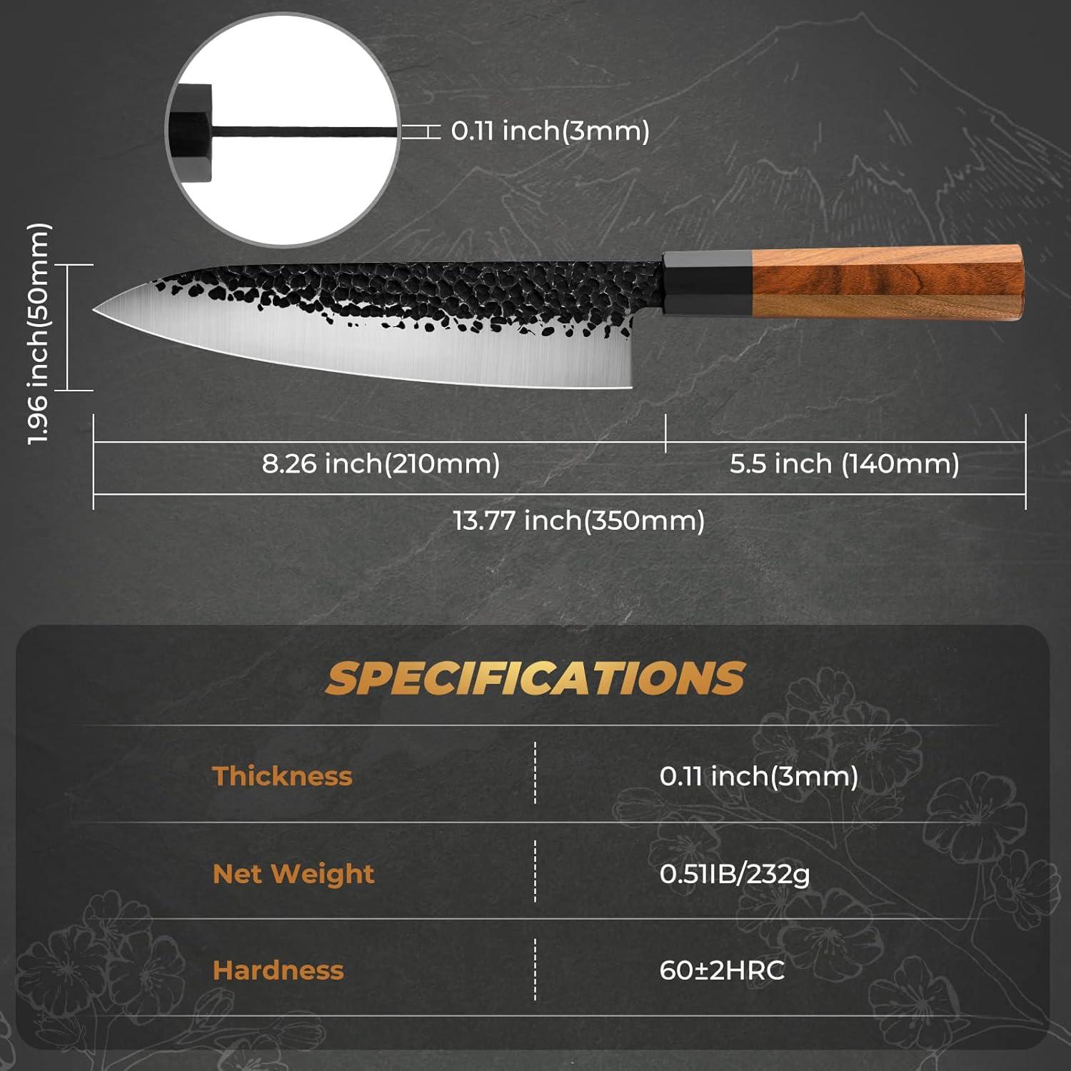 Cuchillo de Chef Gyuto RASSE 21cm Acero Inoxidable AUS-8