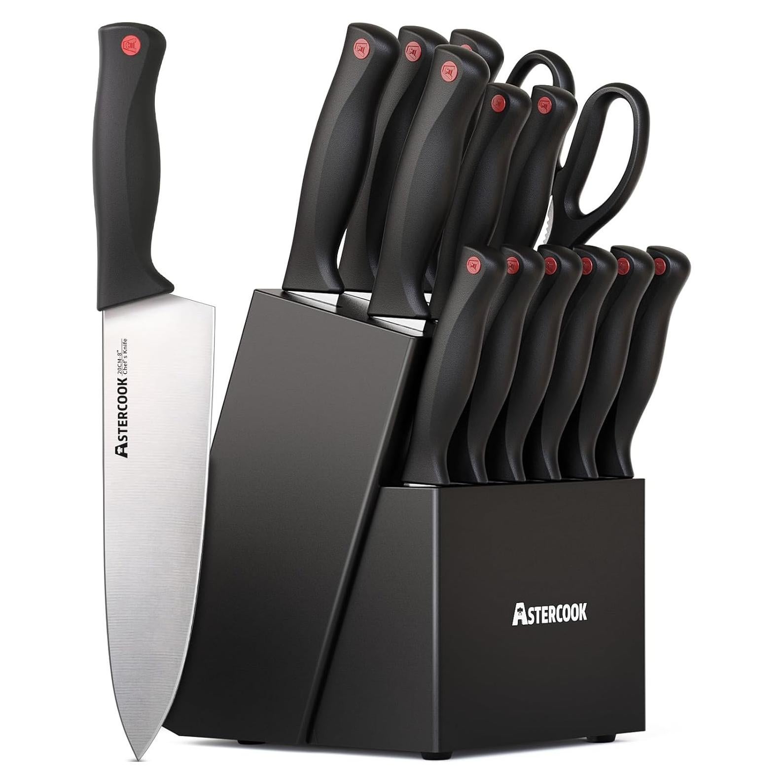 Juego de cuchillos de cocina Astercook 15 piezas acero inoxidable