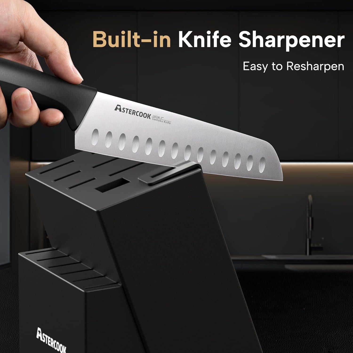 Juego de cuchillos de cocina Astercook 15 piezas acero inoxidable