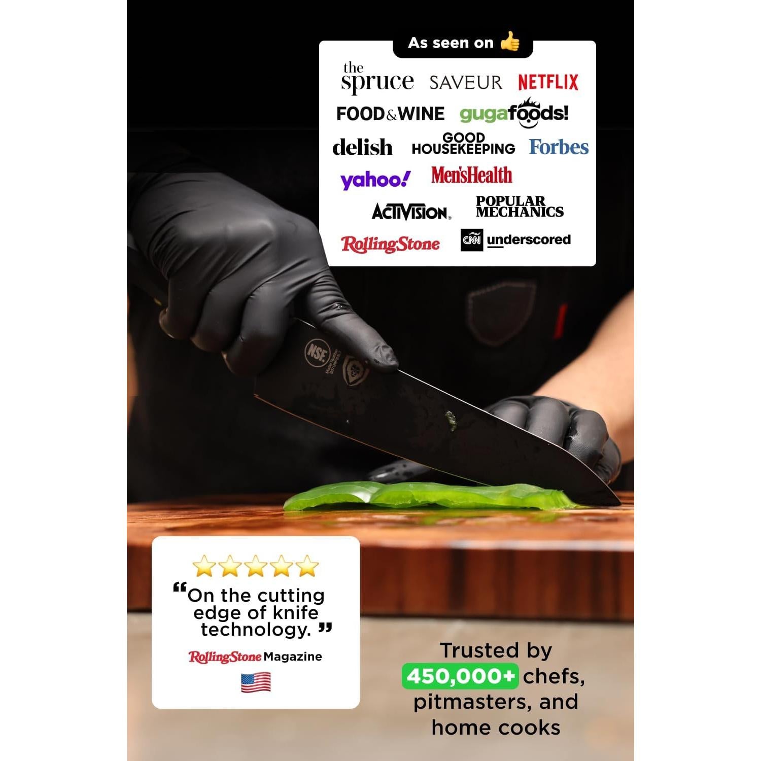 Cuchillo de Chef Dalstrong 20 cm Serie Shadow Black Acero