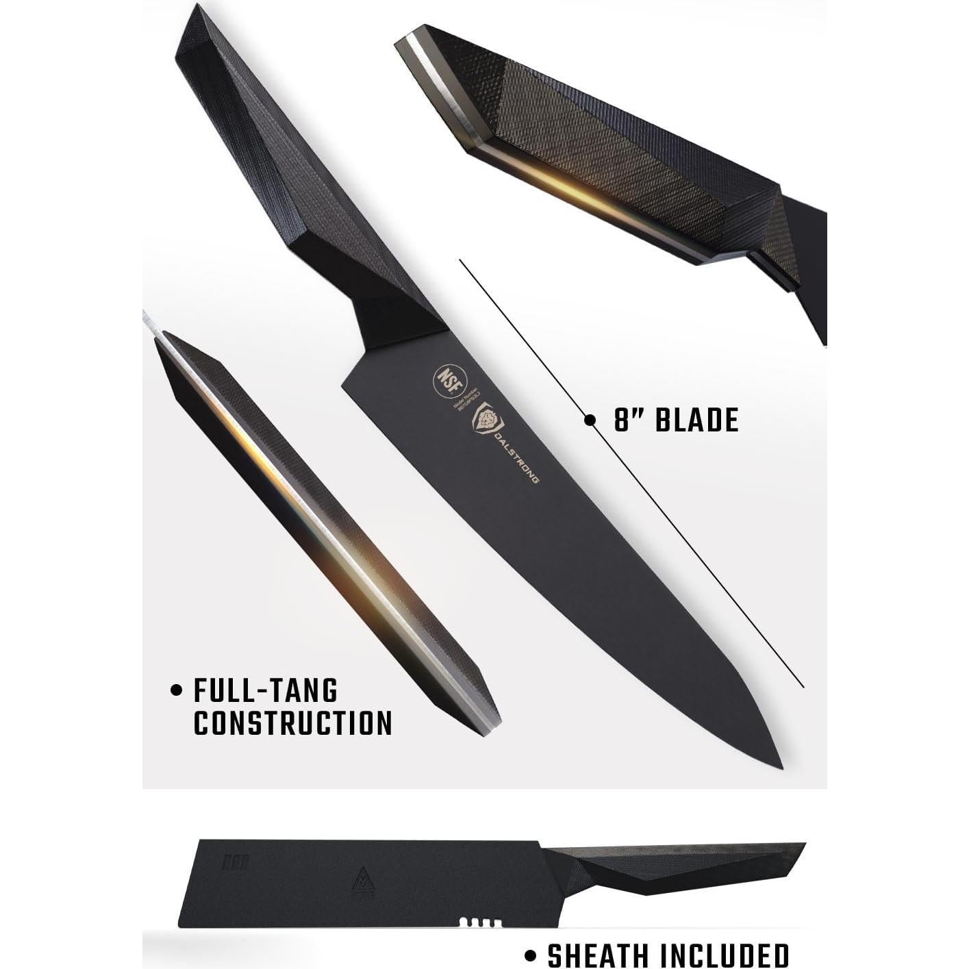 Cuchillo de Chef Dalstrong 20 cm Serie Shadow Black Acero