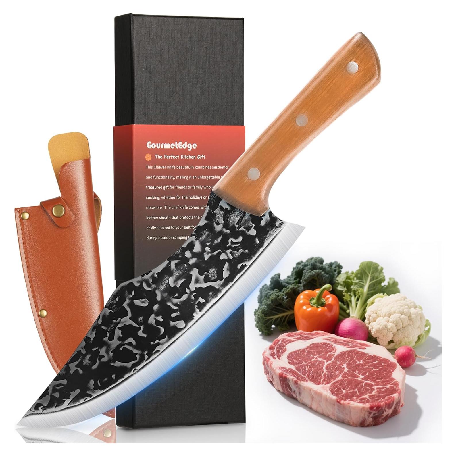 Cuchillo de Chef GourmetEdge 7" Acero Japonés Forjado Negro