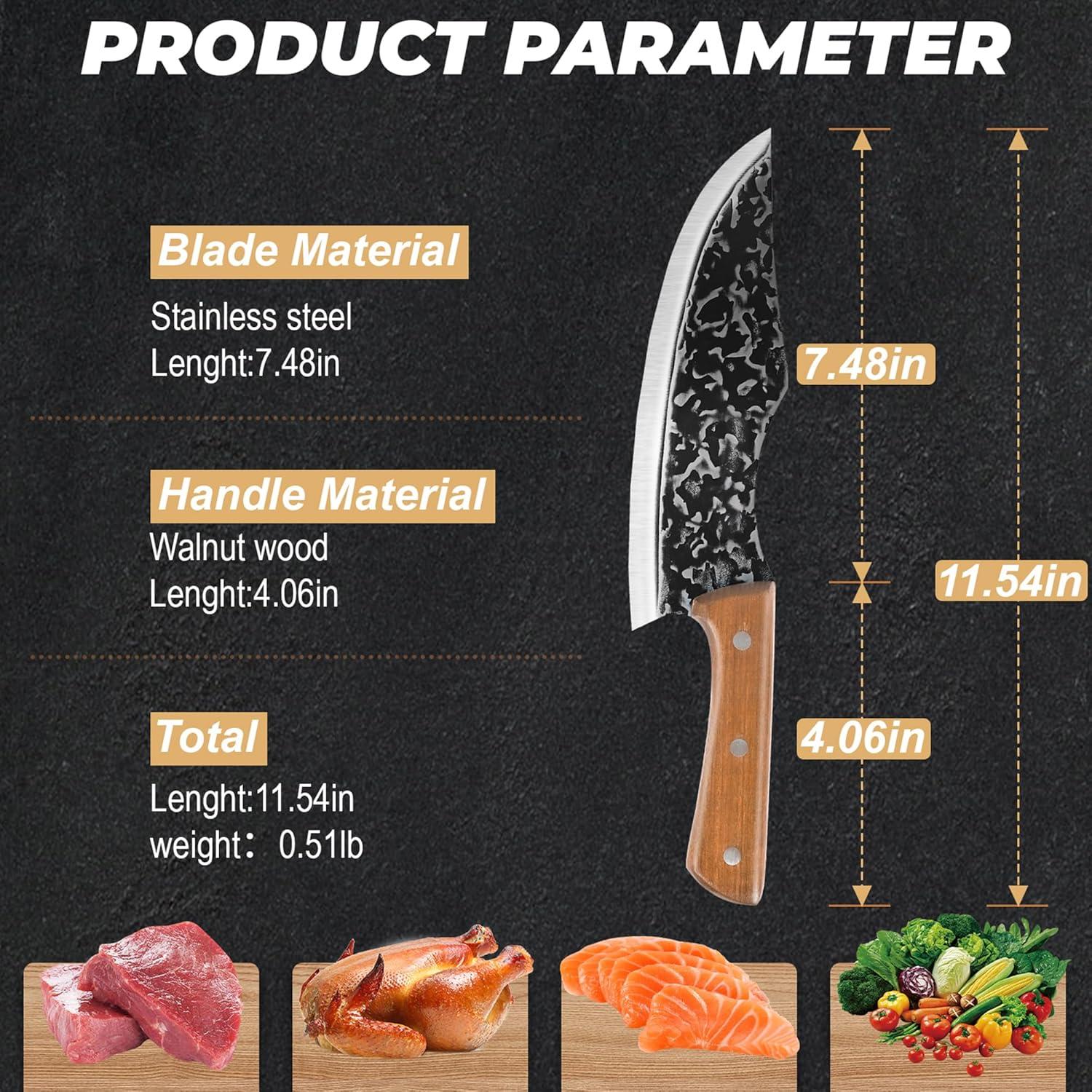 Cuchillo de Chef GourmetEdge 7" Acero Japonés Forjado Negro